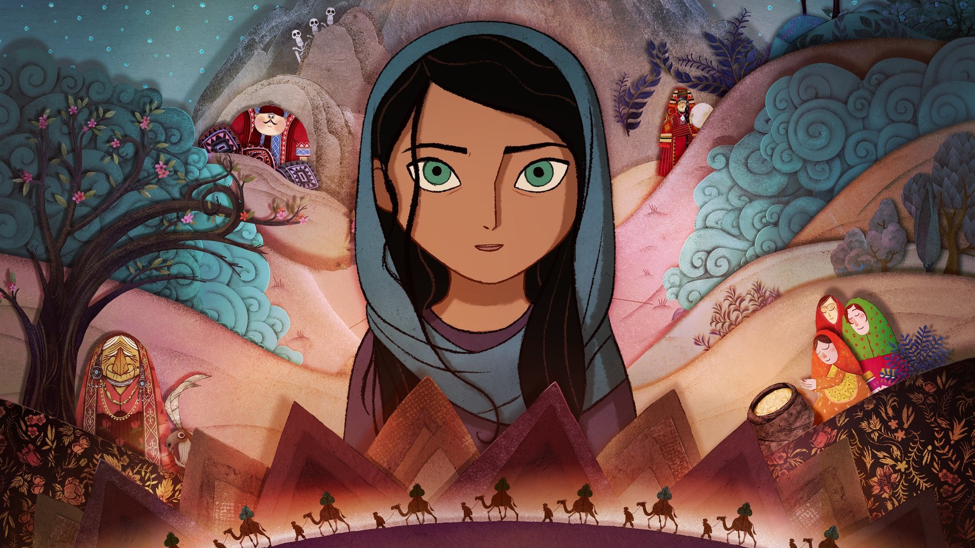 Cinematic background from The Breadwinner 2017 - A headstrong young girl in Afghanistan, ruled by the Taliban, disguises herself as a boy in order to provide for her family.