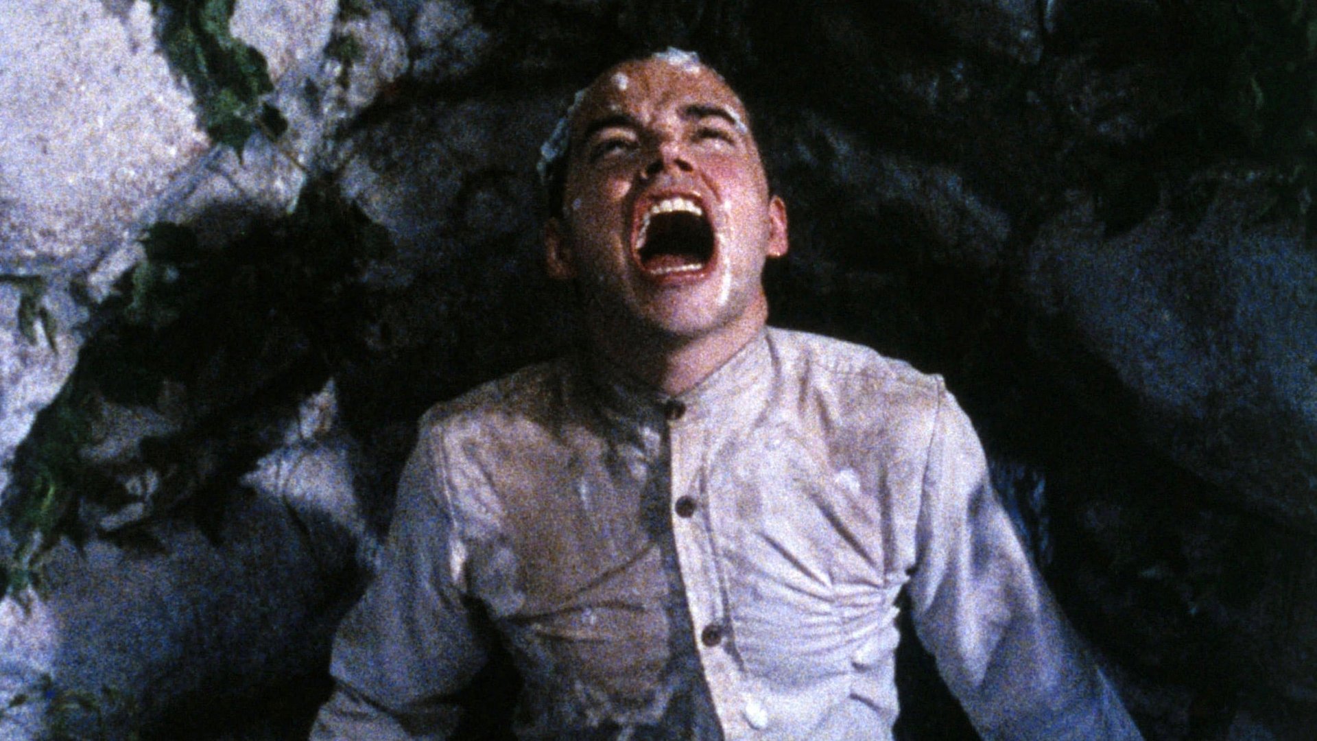 Cinematic background from Poison 1991 - A boy shoots his father and flies out the window. A man falls in love with a fellow inmate in prison. A doctor accidentally ingests his experimental sex serum, wreaking havoc on the community.