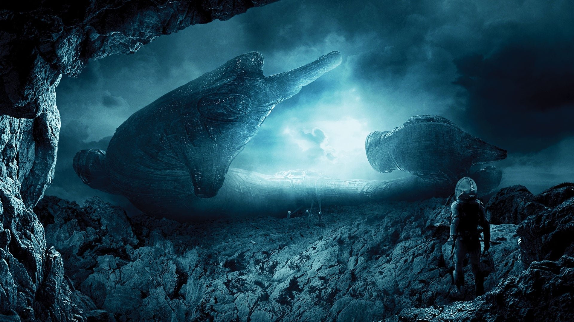 Cinematic background from Prometheus 2012 - A team of explorers discover a clue to the origins of mankind on Earth, leading them on a journey to the darkest corners of the universe. There, they must fight a terrifying battle to save the future of the human race.