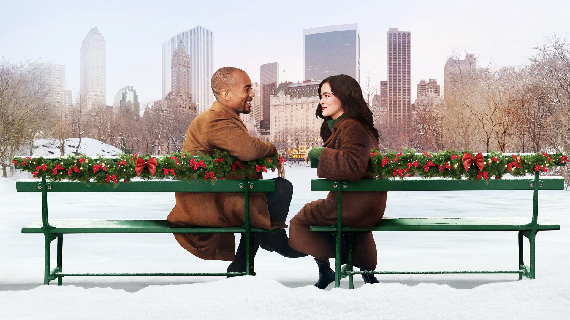 Cinematic background from Something from Tiffany's 2022 - Doesn't every girl dream of getting... something from Tiffany's? On 5th Avenue in New York City, where nothing compares to the magic and excitement of the holidays, where the streets blaze with lights, and windows dazzle, a special box from Tiffany could change the course of a person's life. Or several lives. Rachel and Gary are happy enough but not quite ready for that big commitment. Ethan and Vanessa, the perfect picture, are just about to make it official. When a simple mix-up of gifts causes all of their paths to cross, it sets off a series of twists and unexpected discoveries that lead them where they're truly meant to be. Because love -- like life -- is full of surprises.