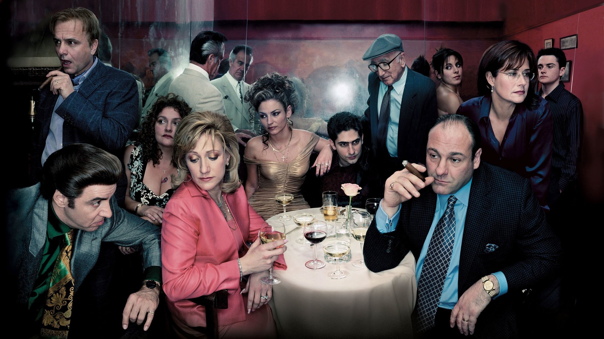 Cinematic background from The Sopranos 1999 - 2007 - The story of New Jersey-based Italian-American mobster Tony Soprano and the difficulties he faces as he tries to balance the conflicting requirements of his home life and the criminal organization he heads. Those difficulties are often highlighted through his ongoing professional relationship with psychiatrist Jennifer Melfi. The show features Tony's family members and Mafia associates in prominent roles and story arcs, most notably his wife Carmela and his cousin and protégé Christopher Moltisanti.