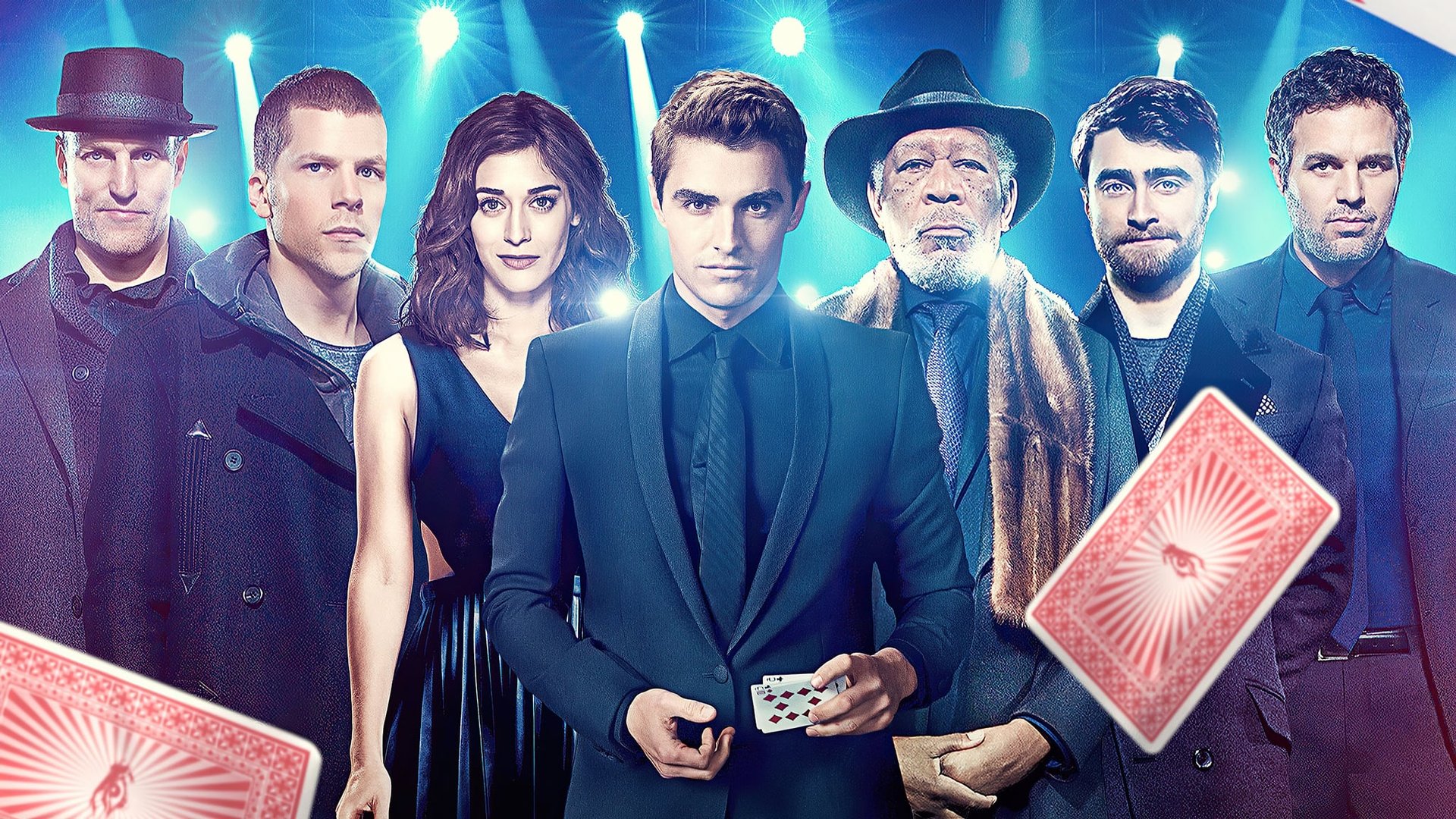Cinematic background from Now You See Me 2 2016 - One year after outwitting the FBI and winning the public’s adulation with their mind-bending spectacles, the Four Horsemen resurface only to find themselves face to face with a new enemy who enlists them to pull off their most dangerous heist yet.