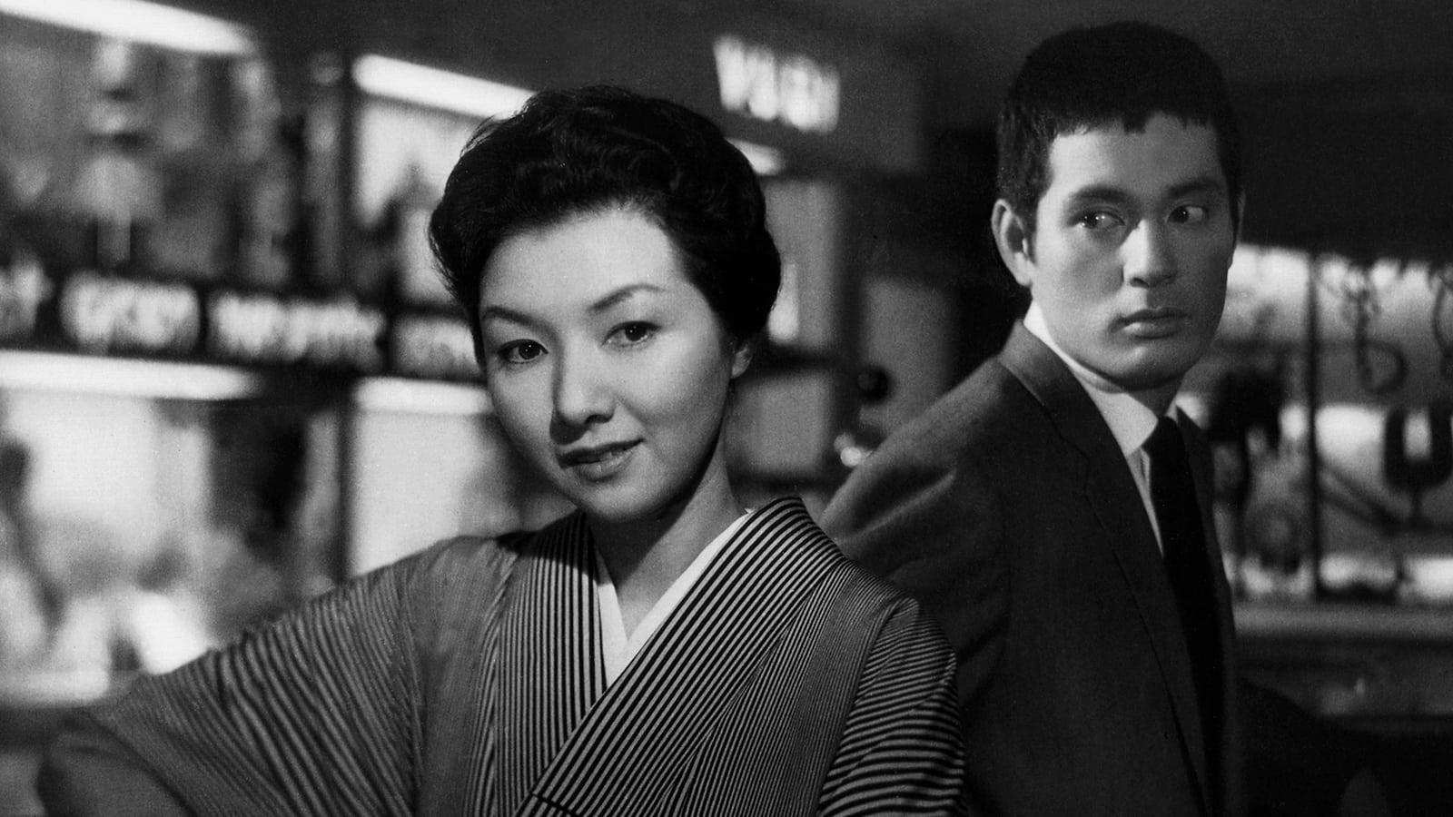 Cinematic background from When a Woman Ascends the Stairs 1960 - Keiko, whom everyone calls Mama, narrates her story: she's a hostess on the Ginza, 30, a widow. She describes life's vicious cycle: acting cheerful around drunks, dressing and living well to convey confidence, needing money for these expenses and for her demanding mother and brother, and knowing she's growing older.