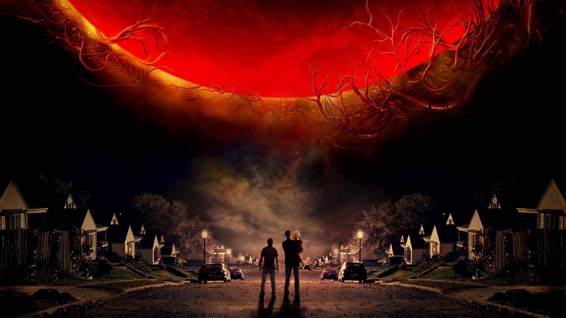 Cinematic background from War of the Worlds 2005 - Ray Ferrier is a divorced dockworker and less-than-perfect father. Soon after his ex-wife and her new husband drop off his teenage son and young daughter for a rare weekend visit, a strange and powerful lightning storm touches down.