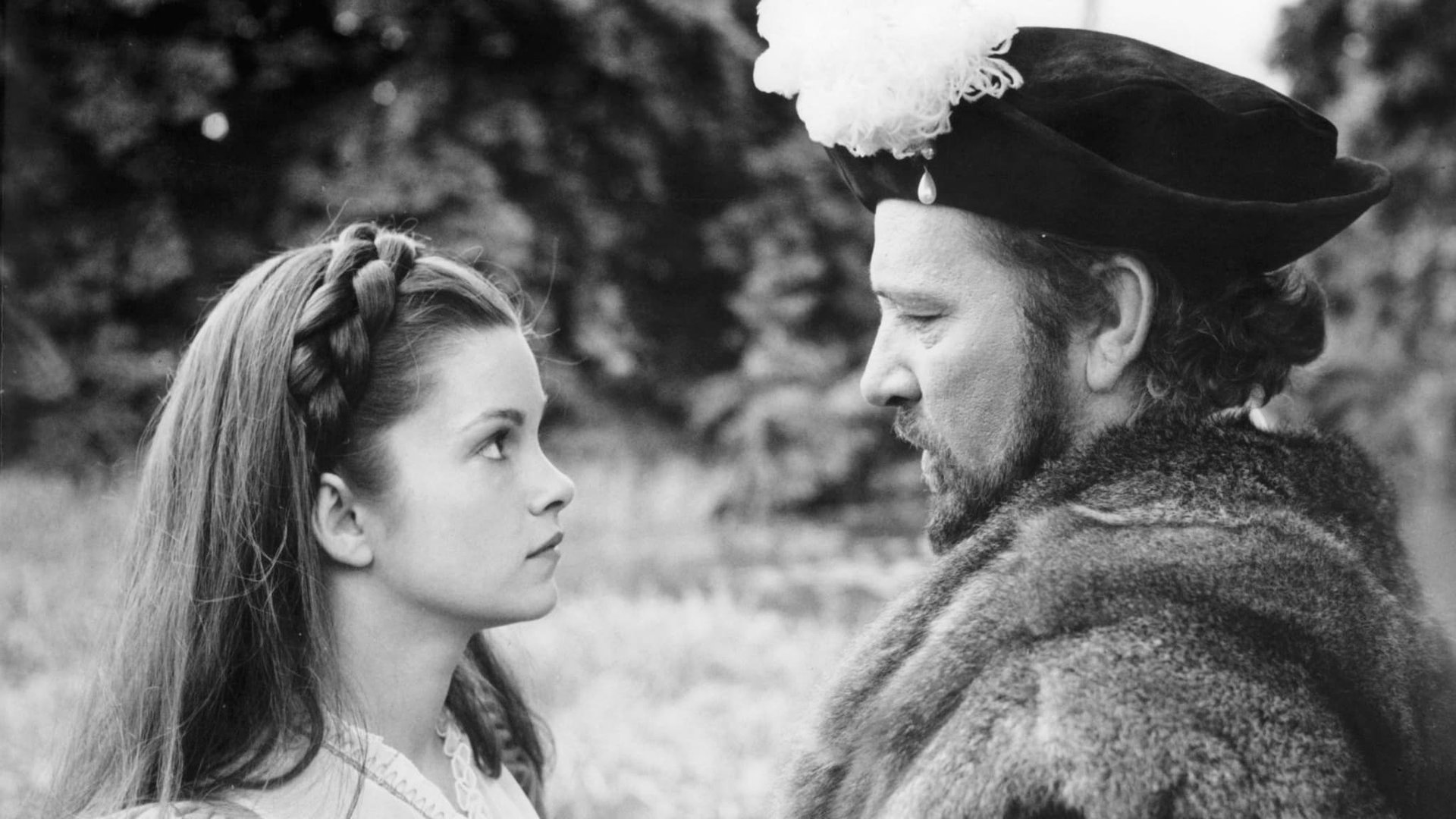 Cinematic background from Anne of the Thousand Days 1969 - Henry VIII of England discards his wife, Katharine of Aragon, who has failed to produce a male heir, in favor of the young and beautiful Anne Boleyn.