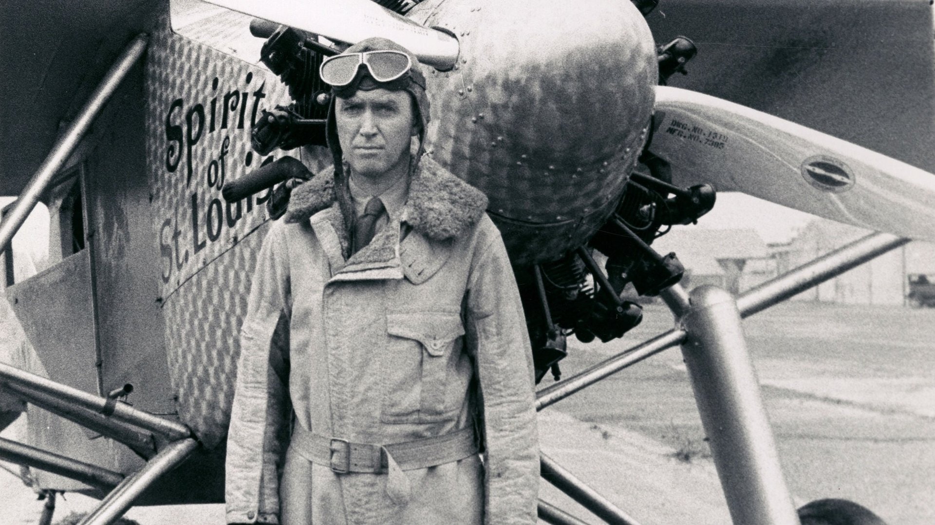 Cinematic background from The Spirit of St. Louis 1957 - Charles 'Slim' Lindbergh struggles to finance and design an airplane that will make his New York to Paris flight the first solo trans-Atlantic crossing.
