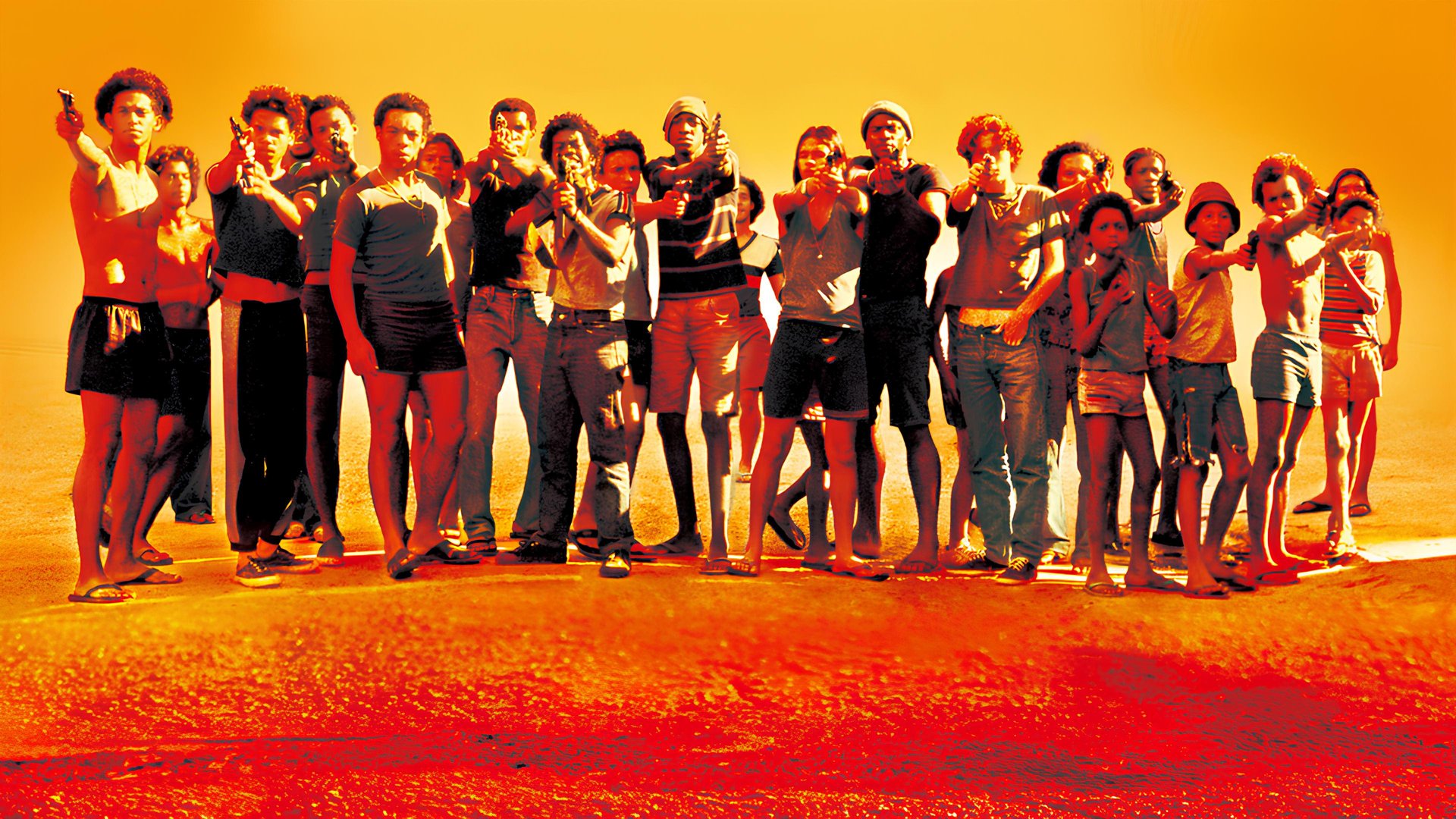Cinematic background from City of God 2002 - In the slums of Rio, two kids' paths diverge as one struggles to become a photographer and the other a kingpin.