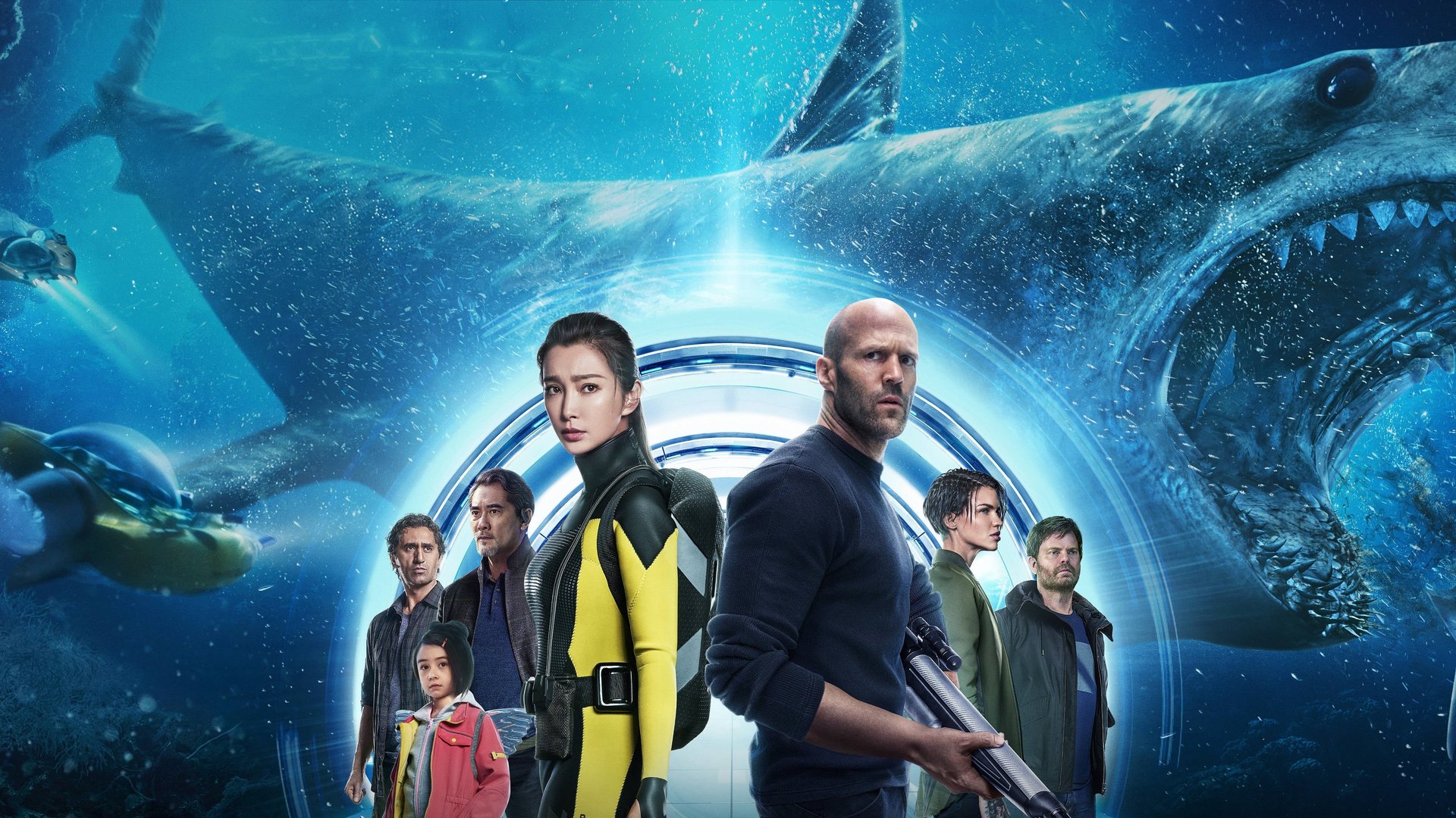 Cinematic background from The Meg 2018 - A deep sea submersible pilot revisits his past fears in the Mariana Trench, and accidentally unleashes the seventy foot ancestor of the Great White Shark believed to be extinct.