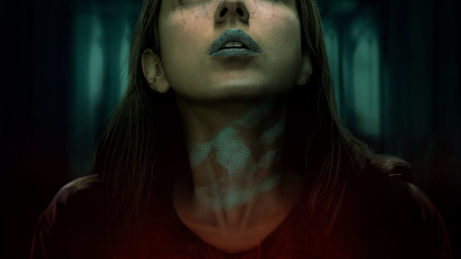 Cinematic background from No One Gets Out Alive 2021 - An immigrant in search of the American dream is forced to take a room in a boarding house and soon finds herself in a nightmare from which she can't escape.