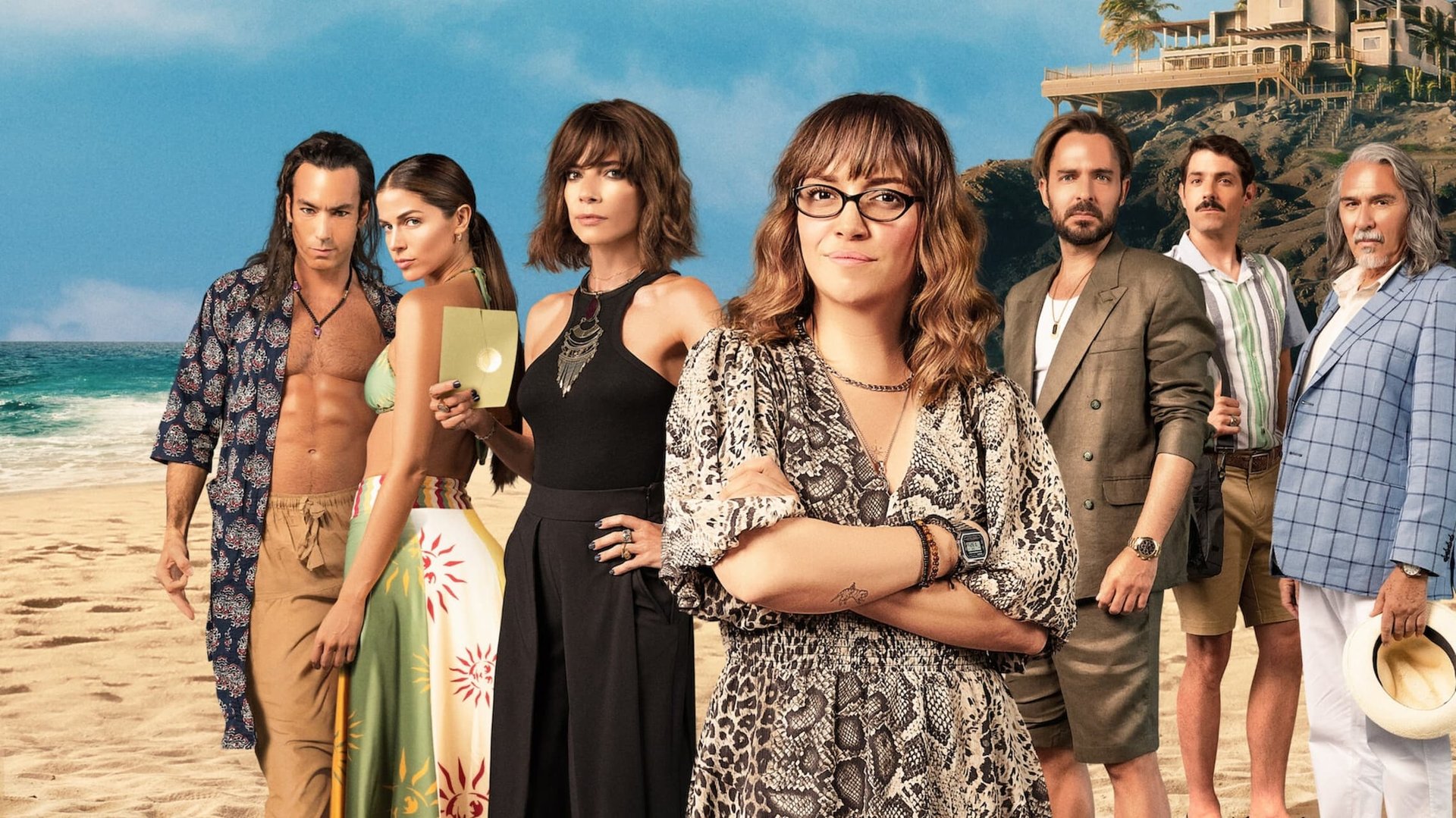 Cinematic background from A Deadly Invitation 2023 - Eccentric millionaire Olivia sends her half sister Agatha, and a group of old acquaintances, a mysterious invitation for a weekend on her yacht, where they will discover the true motive behind this invitation: the celebration of… a murder?