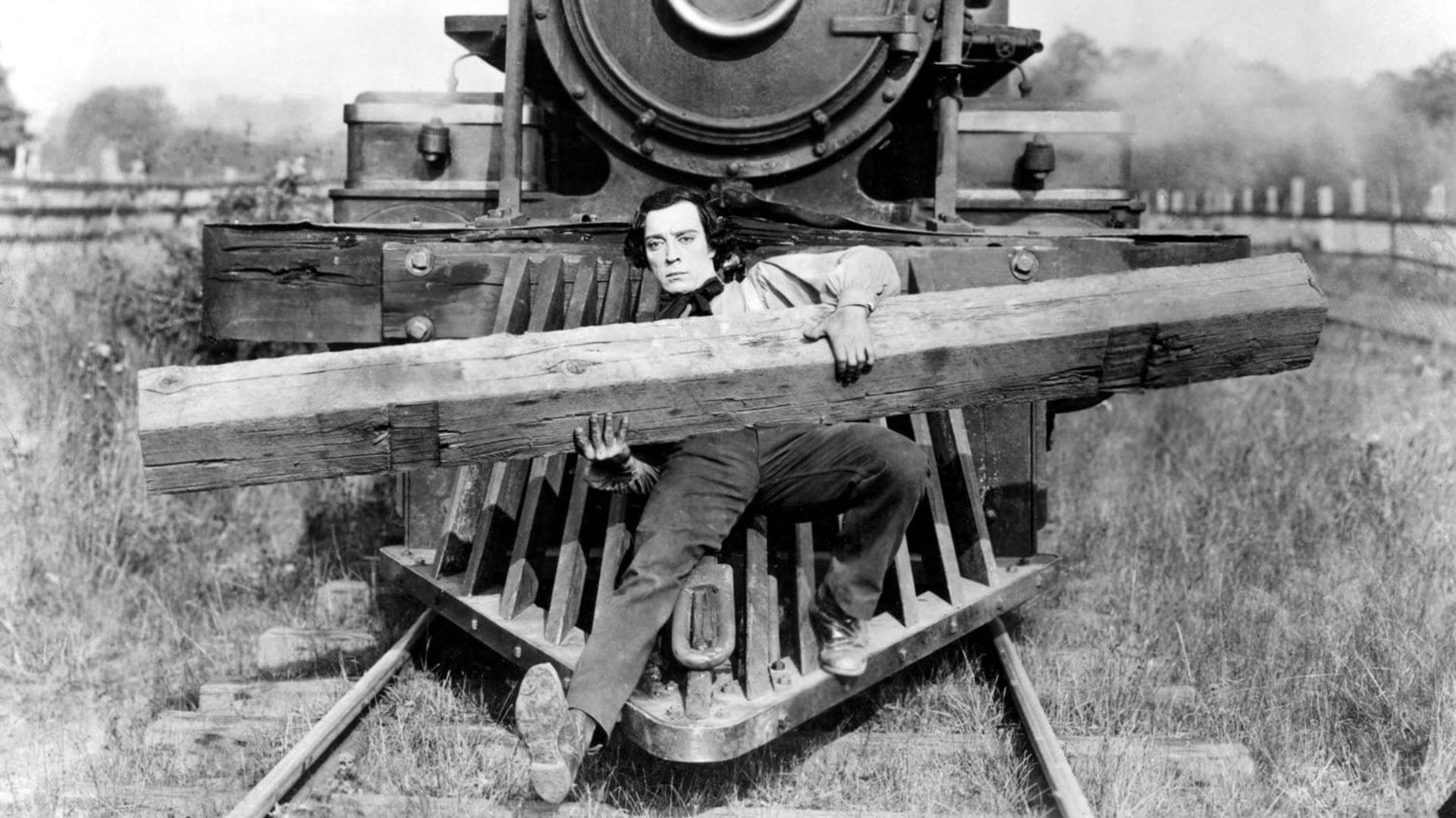 Cinematic background from The General 1926 - During America’s Civil War, Union spies steal engineer Johnny Gray's beloved locomotive, 'The General'—with Johnnie's lady love aboard an attached boxcar—and he single-handedly must do all in his power to both get The General back and to rescue Annabelle.
