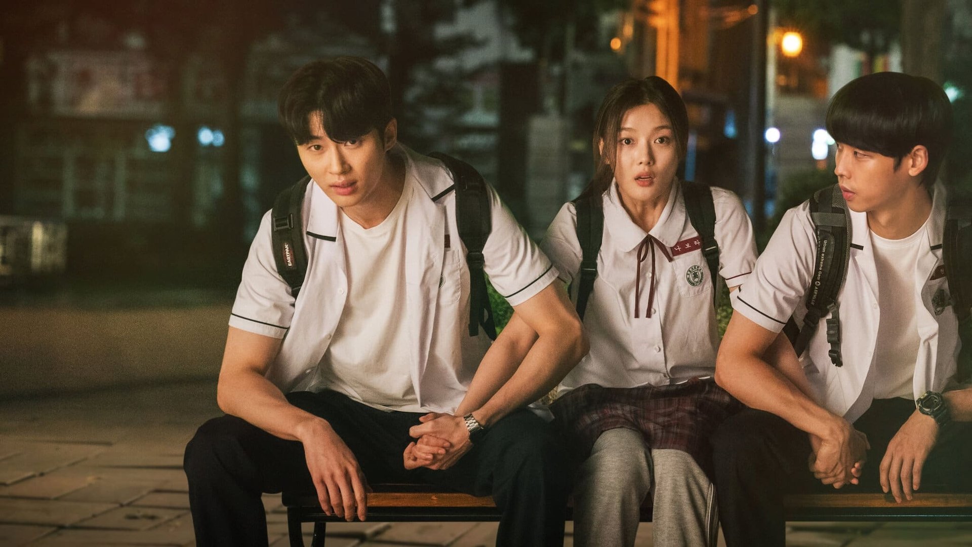 Cinematic background from 20th Century Girl 2022 - Yeon-du asks her best friend Bora to collect all the information she can about Baek Hyun-jin while she is away in the U.S. for heart surgery. Bora decides to get close to Baek's best friend, Pung Woon-ho first. However, Bora's clumsy plan unfolds in an unexpected direction. In 1999, a year before the new century, Bora, who turns seventeen, falls into the fever of first love.