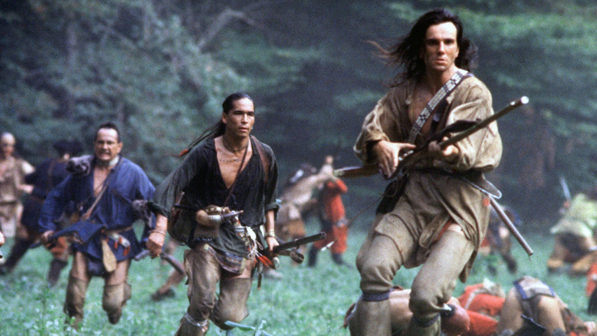 Cinematic background from The Last of the Mohicans 1992 - In war-torn colonial America, in the midst of a bloody battle between British, the French and Native American allies, the aristocratic daughter of a British Colonel and her party are captured by a group of Huron warriors. Fortunately, a group of three Mohican trappers comes to their rescue.
