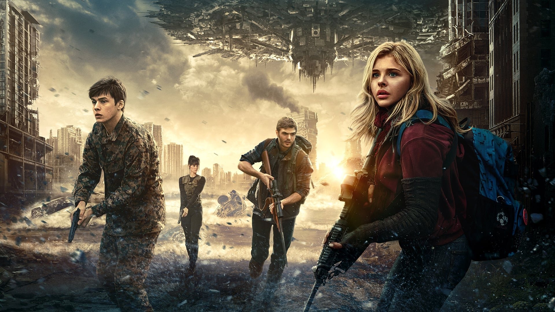 Cinematic background from The 5th Wave 2016 - 16-year-old Cassie Sullivan tries to survive in a world devastated by the waves of an alien invasion that has already decimated the population and knocked mankind back to the Stone Age.