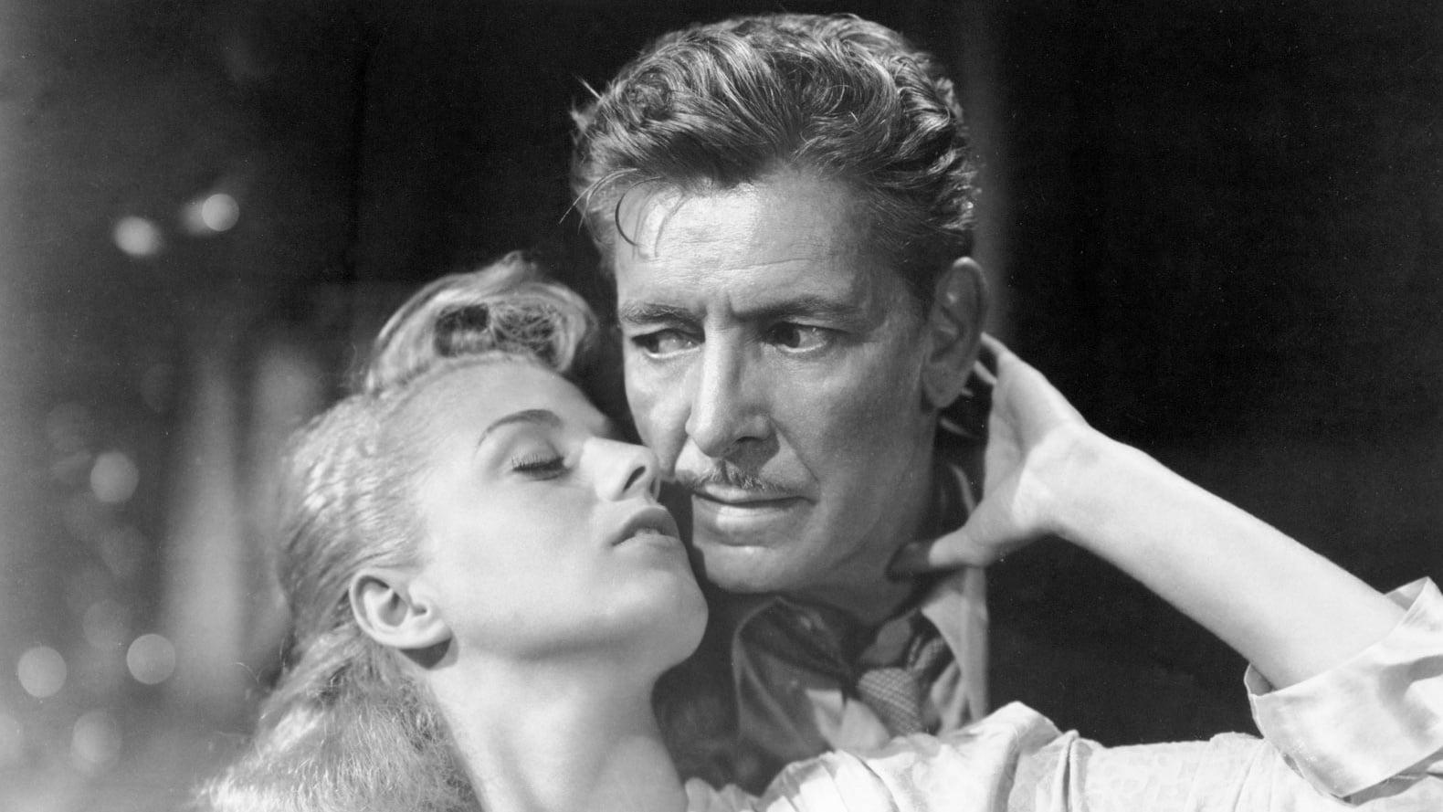 Cinematic background from A Double Life 1947 - A Shakespearian actor starring as Othello opposite his wife finds the character's jealous rage taking over his mind off-stage.