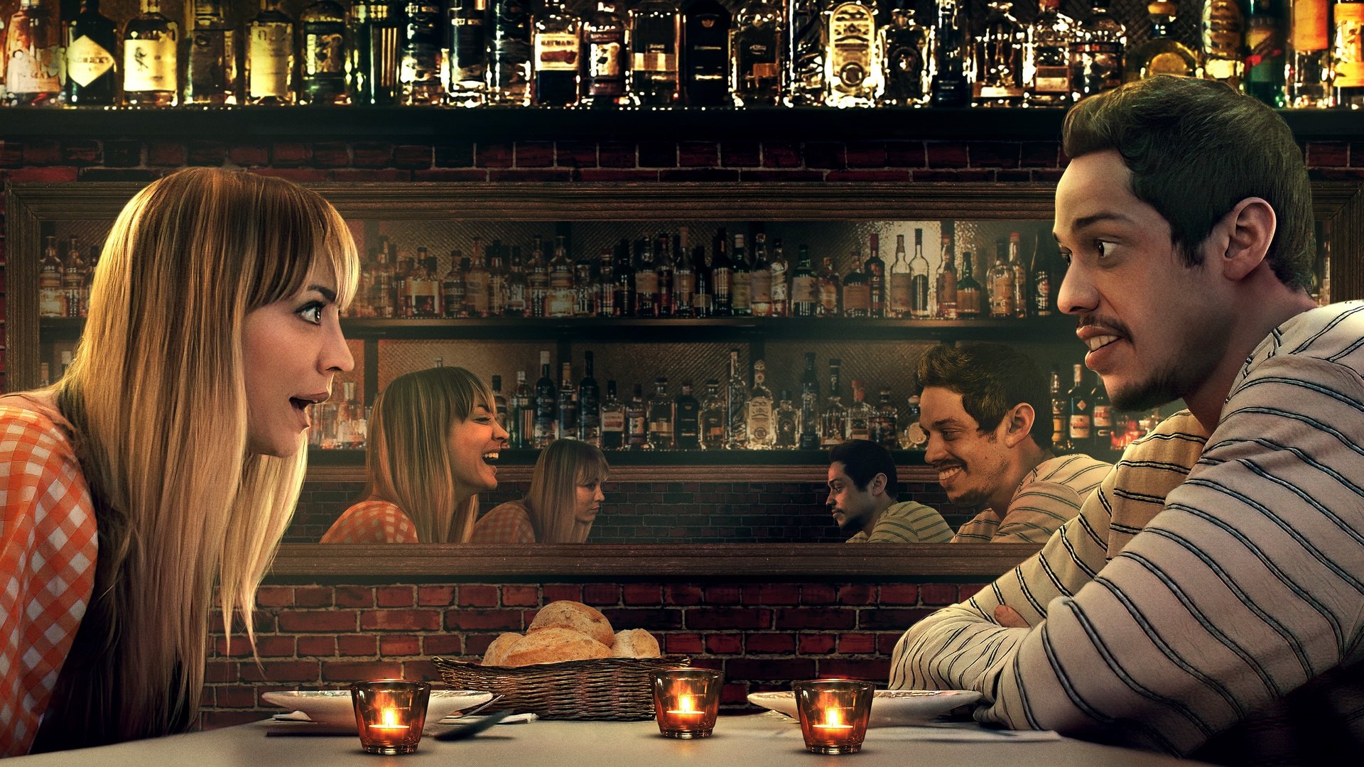 Cinematic background from Meet Cute 2022 - A wildly inventive deconstruction of the romantic comedy built around the question: What would you do if you could travel to your loved ones’ past, heal their traumas, fix their problems, and change them into the perfect partner?