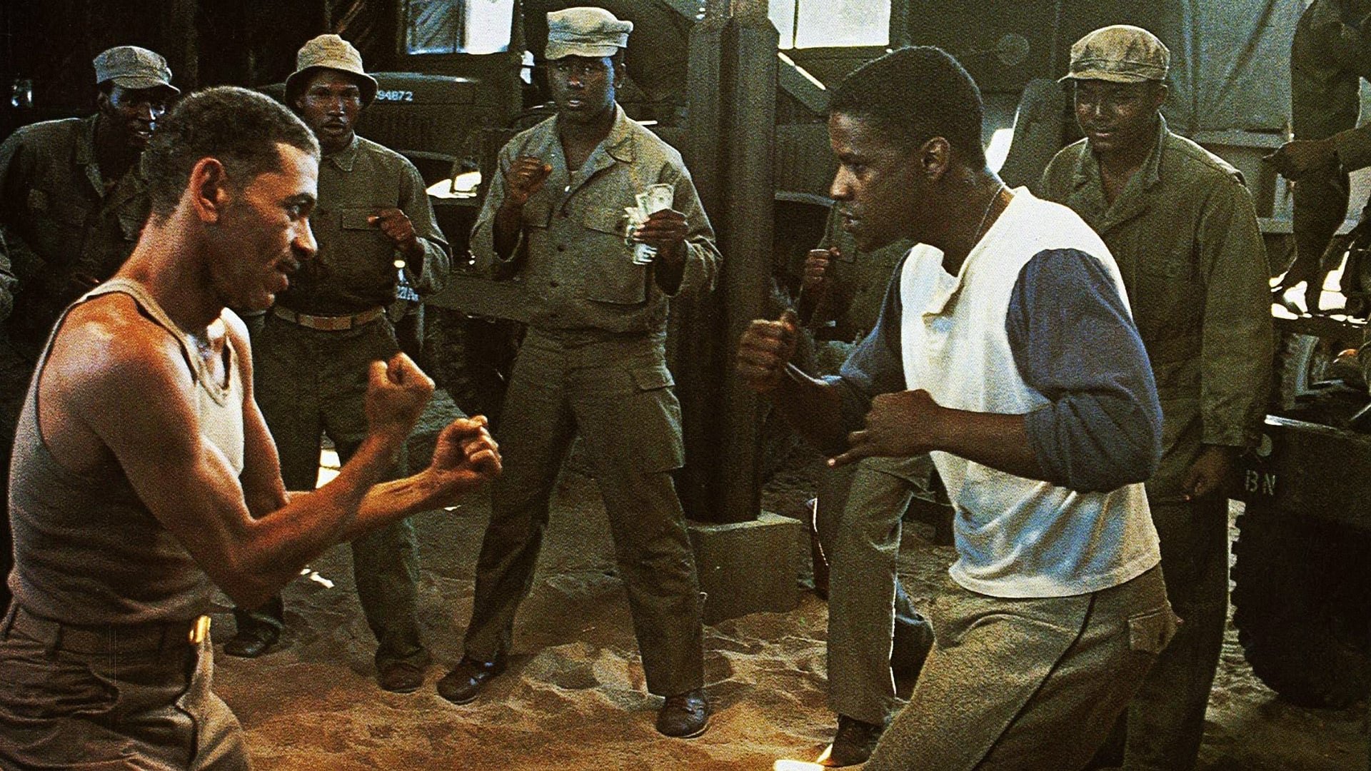 Cinematic background from A Soldier's Story 1984 - In a rural town in Louisiana, a black Master Sergeant is found shot to death just outside the local Army Base. Military lawyer, Captain Davenport—also a black man—is sent from Washington to conduct an investigation. Facing an uncooperative chain of command and fearful black troops, Davenport must battle with deceit and prejudice in order to find out exactly who really did kill the Master Sergeant.
