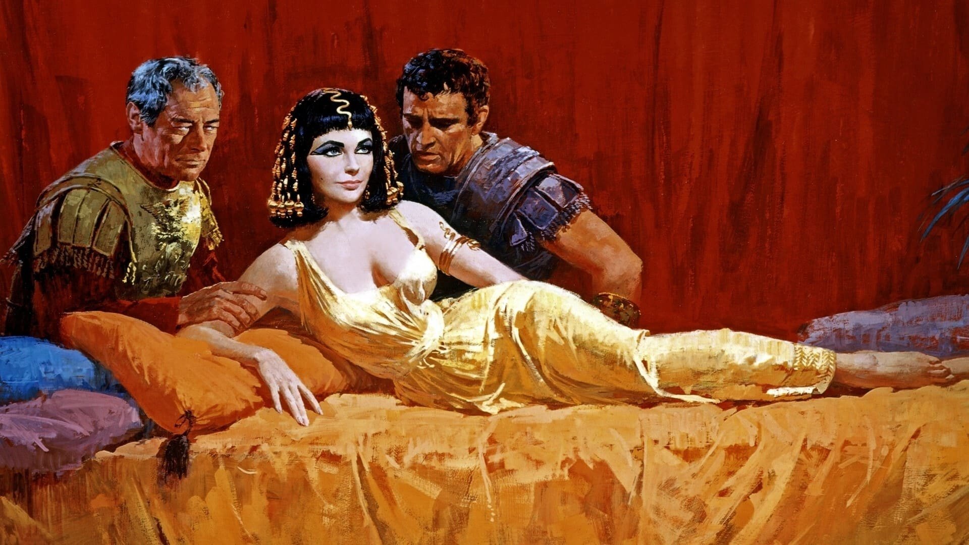 Cinematic background from Cleopatra 1963 - Determined to hold on to the throne, Cleopatra seduces the Roman emperor Julius Caesar. When Caesar is murdered, she redirects her attentions to his general, Marc Antony, who vows to take power—but Caesar’s successor has other plans.