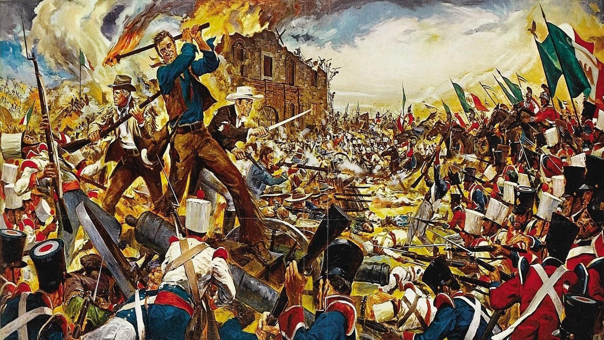 Cinematic background from The Alamo 1960 - The legendary true story of a small band of soldiers who sacrificed their lives in hopeless combat against a massive army in order to prevent a tyrant from smashing the new Republic of Texas.