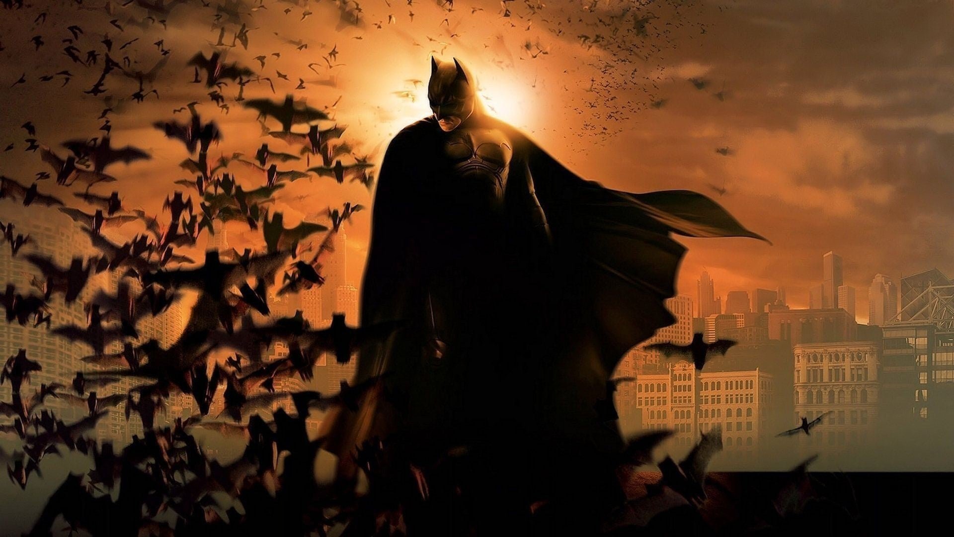 Cinematic background from Batman Begins 2005 - Driven by tragedy, billionaire Bruce Wayne dedicates his life to uncovering and defeating the corruption that plagues his home, Gotham City.  Unable to work within the system, he instead creates a new identity, a symbol of fear for the criminal underworld - The Batman.