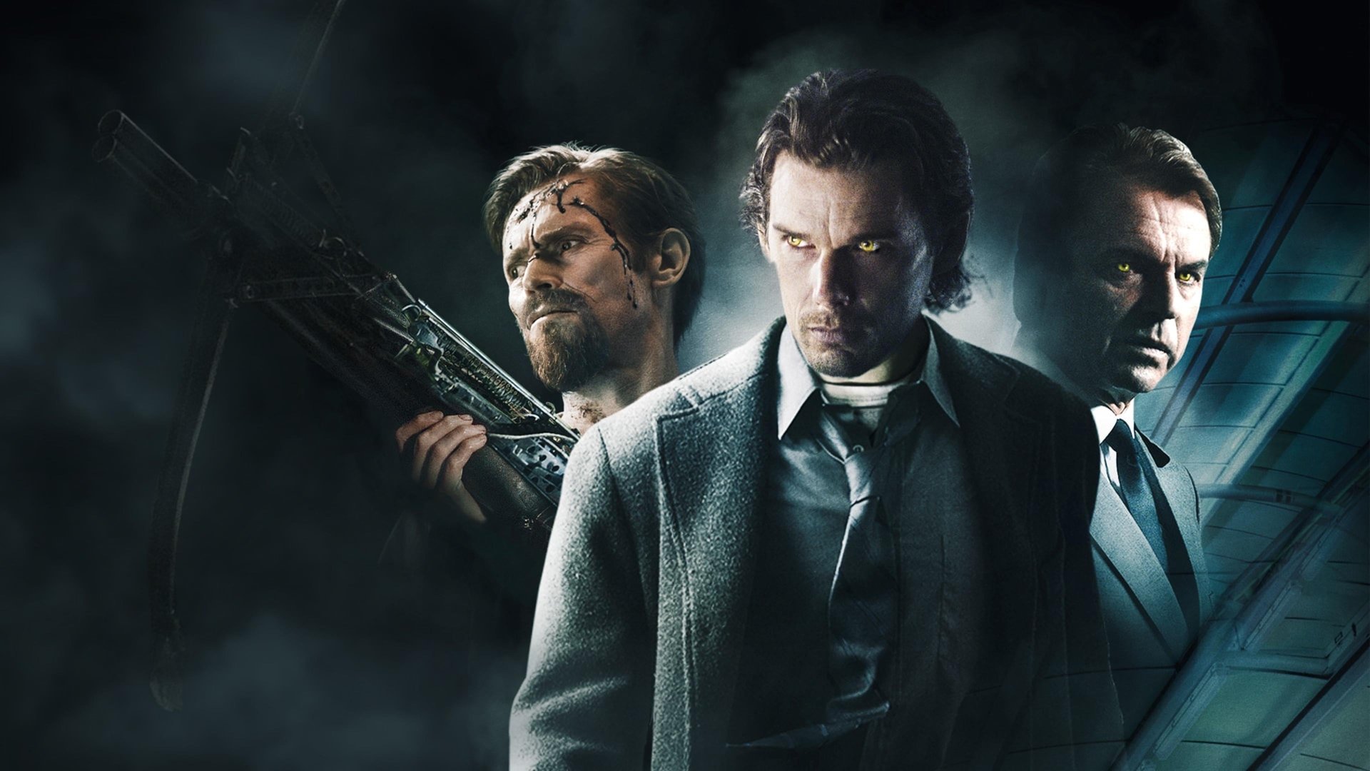 Cinematic background from Daybreakers 2009 - In the year 2019, a plague has transformed almost every human into a vampire. Faced with a dwindling blood supply, the fractured dominant race plots their survival; meanwhile, a researcher works with a covert band of vampires on a way to save humankind.