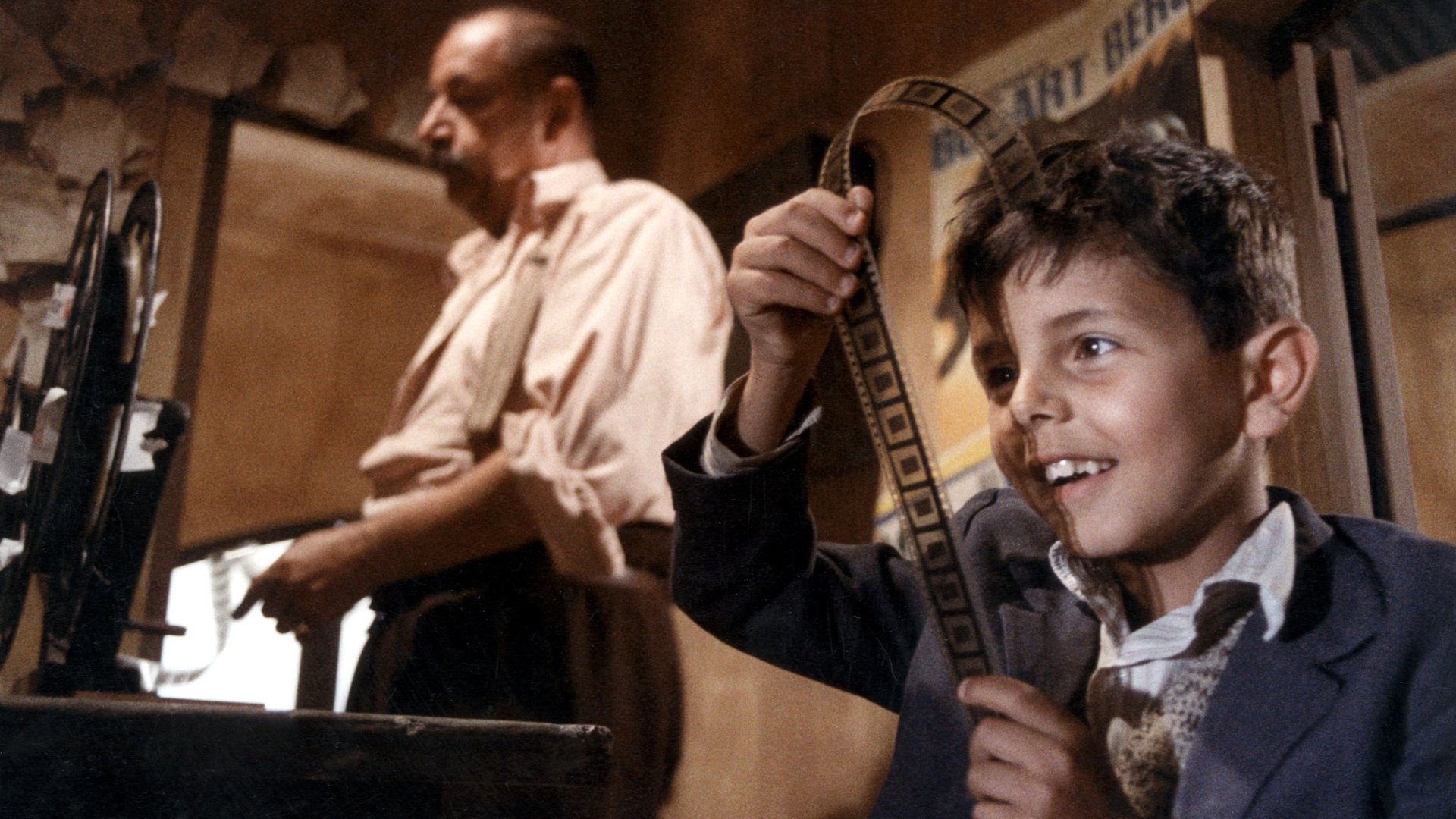 Cinematic background from Cinema Paradiso 1988 - A filmmaker recalls his childhood, when he fell in love with the movies at his village's theater and formed a deep friendship with the theater's projectionist.