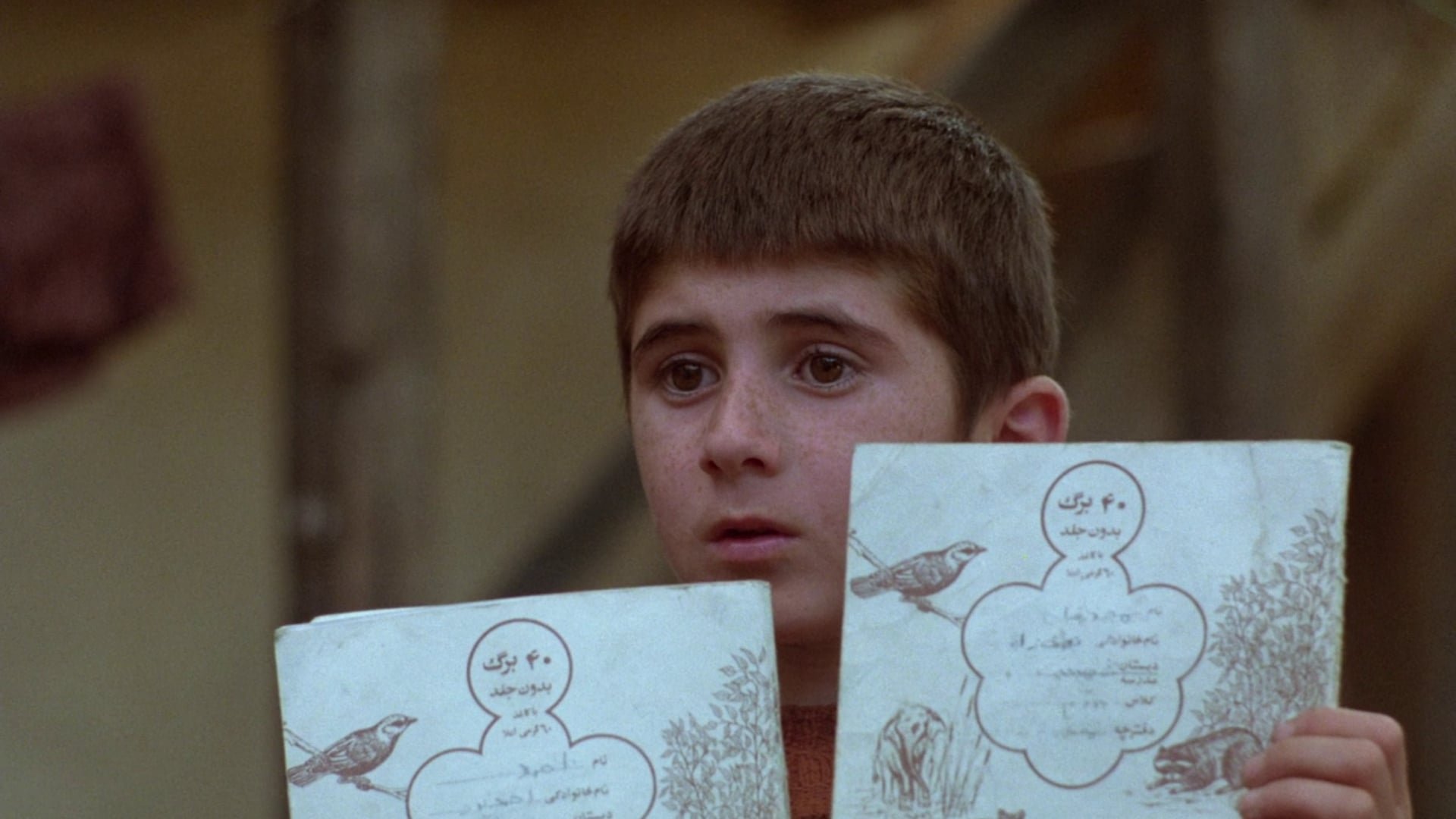 Cinematic background from Where Is the Friend's House? 1987 - An 8 year old boy must return his friend's notebook he took by mistake, lest his friend be punished by expulsion from school.