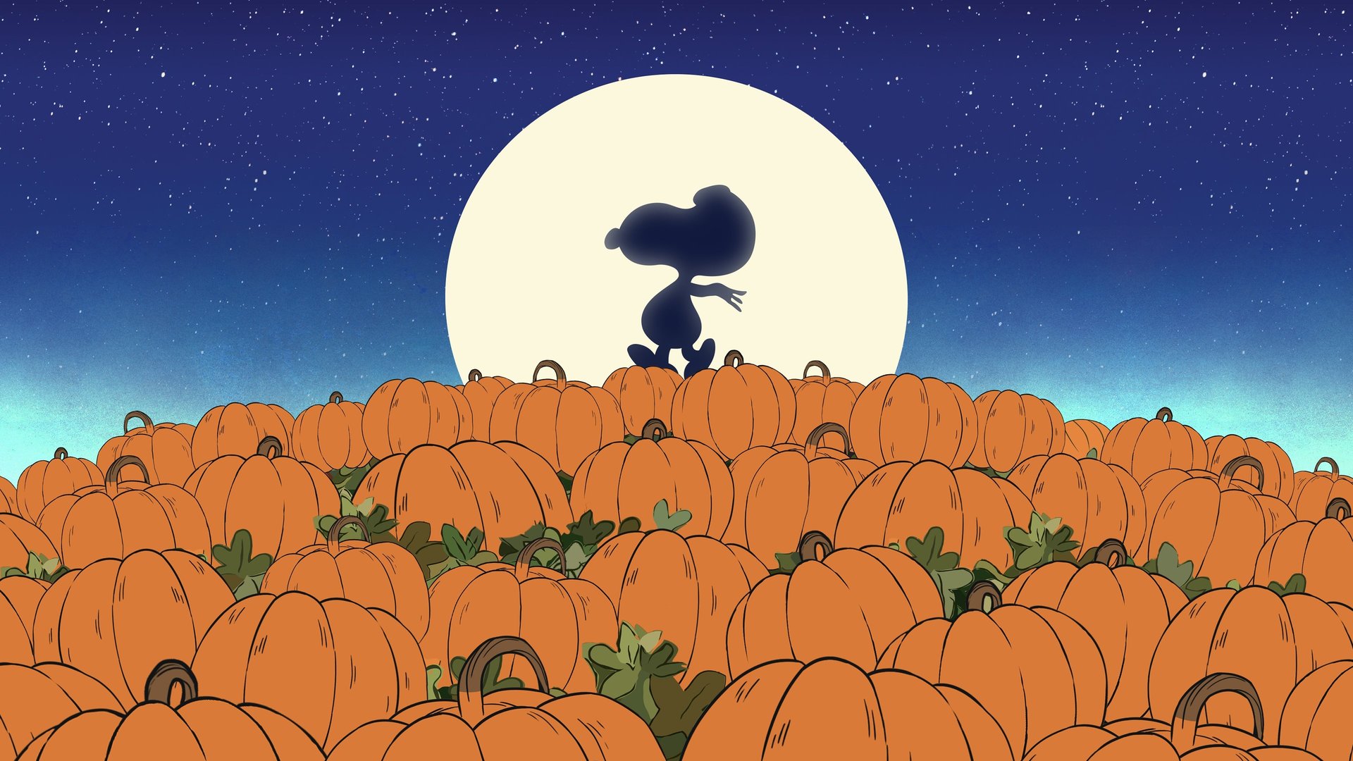 Cinematic background from It's the Great Pumpkin, Charlie Brown 1966 - This classic "Peanuts" tale focuses on the thumb-sucking, blanket-holding Linus, and his touching faith in the "Great Pumpkin." When Linus discovers that no one else believes in the creature, he sets out to prove that the Pumpkin's no myth—by spending the night alone in a pumpkin patch.