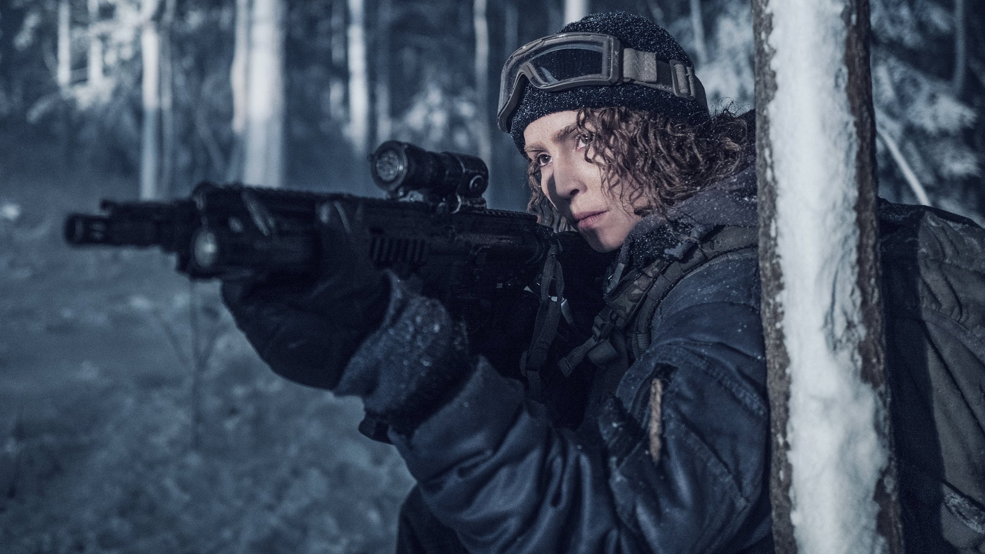 Cinematic background from Black Crab 2022 - To end an apocalyptic war and save her daughter, a reluctant soldier embarks on a desperate mission to cross a frozen sea carrying a top-secret cargo.