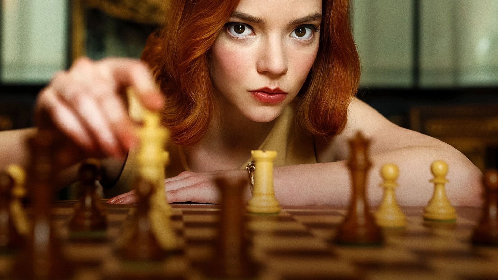Cinematic background from The Queen's Gambit 2020 - 2020 - In a 1950s orphanage, a young girl reveals an astonishing talent for chess and begins an unlikely journey to stardom while grappling with addiction.