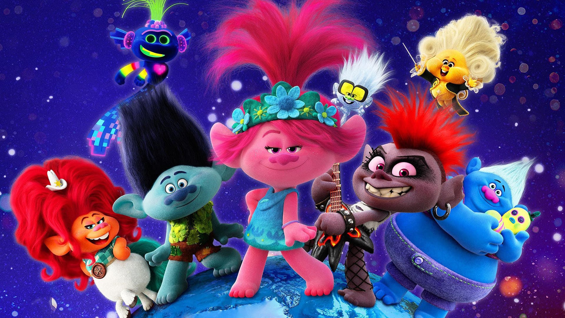 Cinematic background from Trolls World Tour 2020 - Queen Poppy and Branch make a surprising discovery — there are other Troll worlds beyond their own, and their distinct differences create big clashes between these various tribes. When a mysterious threat puts all of the Trolls across the land in danger, Poppy, Branch, and their band of friends must embark on an epic quest to create harmony among the feuding Trolls to unite them against certain doom.