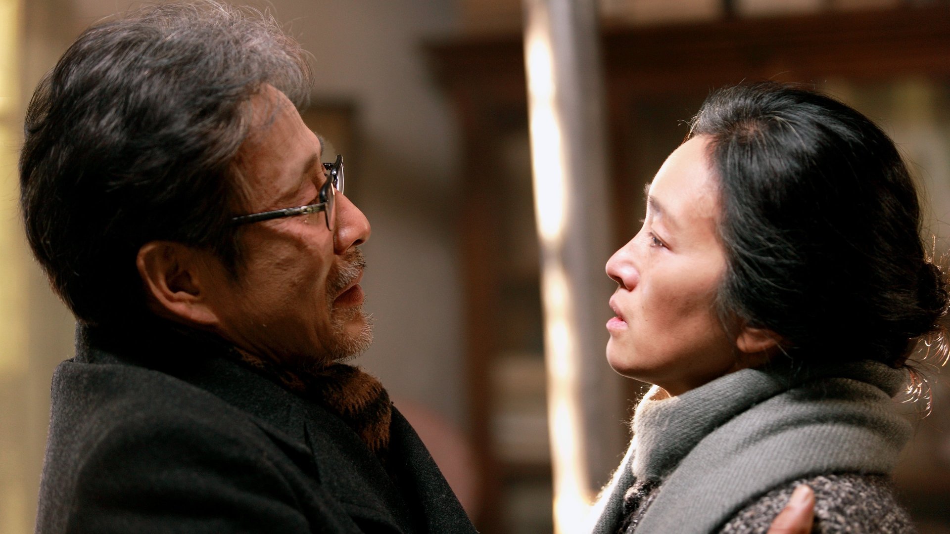 Cinematic background from Coming Home 2014 - Lu and Feng are a devoted couple forced to separate when Lu is arrested and sent to a labor camp as a political prisoner during the Cultural Revolution. He finally returns home only to find that his beloved wife no longer remembers him.