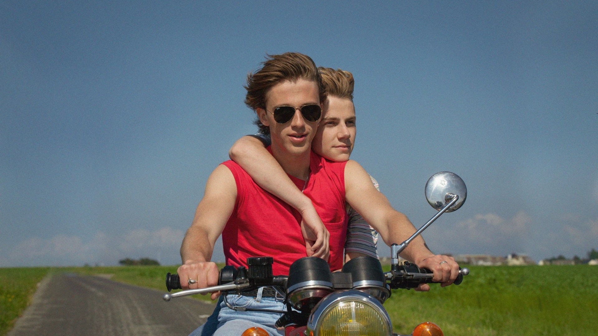 Cinematic background from Summer of 85 2020 - What do you dream of when you're 16-years-old and in a seaside resort in Normandy in the 1980s? A best friend? A lifelong teen pact? Scooting off on adventures on a boat or a motorbike? Living life at breakneck speed? No. You dream of death. Because you can't get a bigger kick than dying. And that's why you save it till the very end. The summer holidays are just beginning, and this story recounts how Alexis grew into himself.