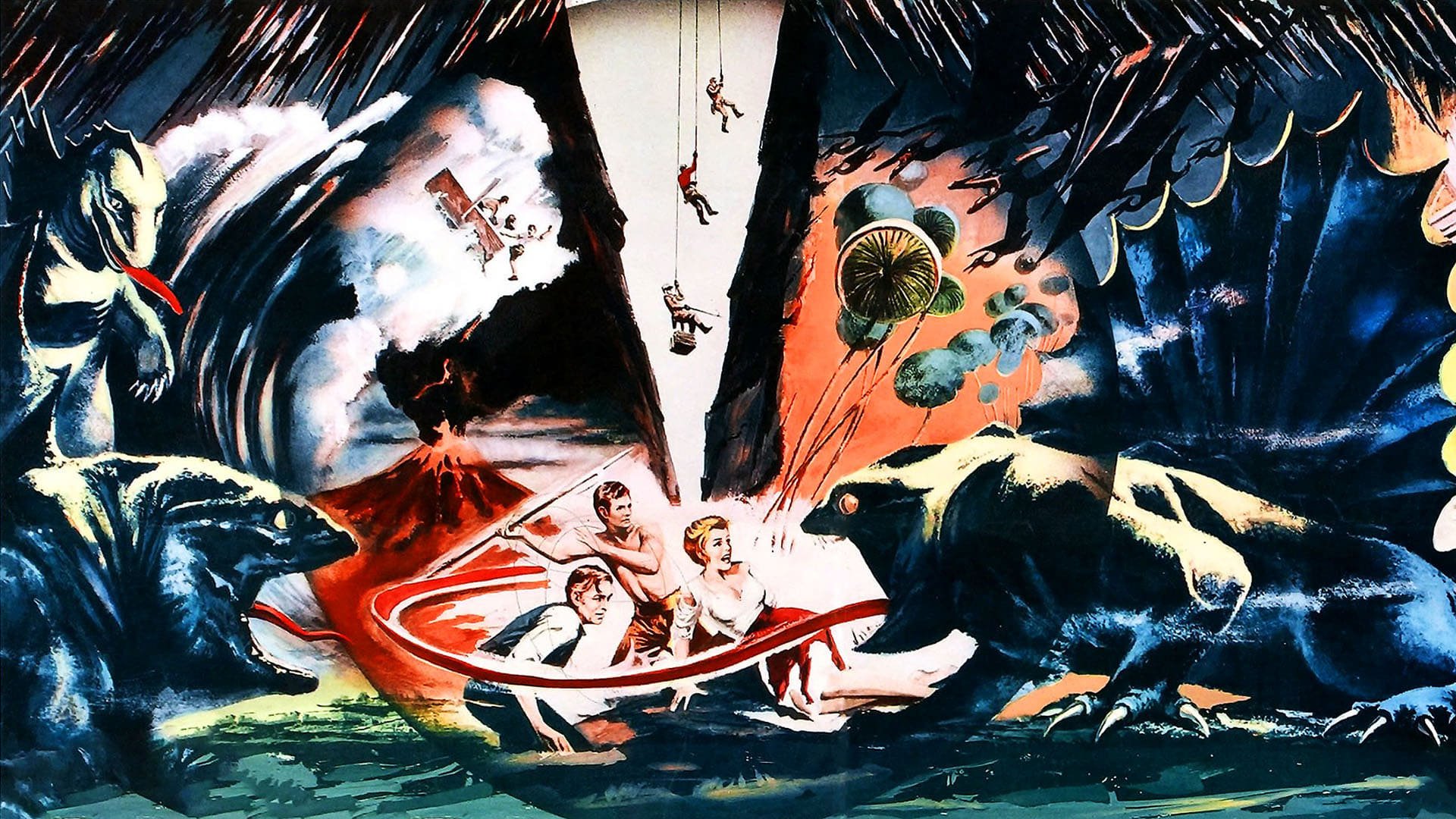 Cinematic background from Journey to the Center of the Earth 1959 - An Edinburgh professor and assorted colleagues follow an explorer's trail down an extinct Icelandic volcano to the earth's center.