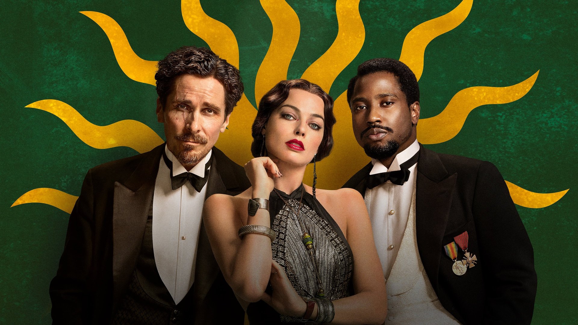 Cinematic background from Amsterdam 2022 - In the 1930s, three friends—a doctor, a nurse, and an attorney—witness a murder, become suspects themselves and uncover one of the most outrageous plots in American history.