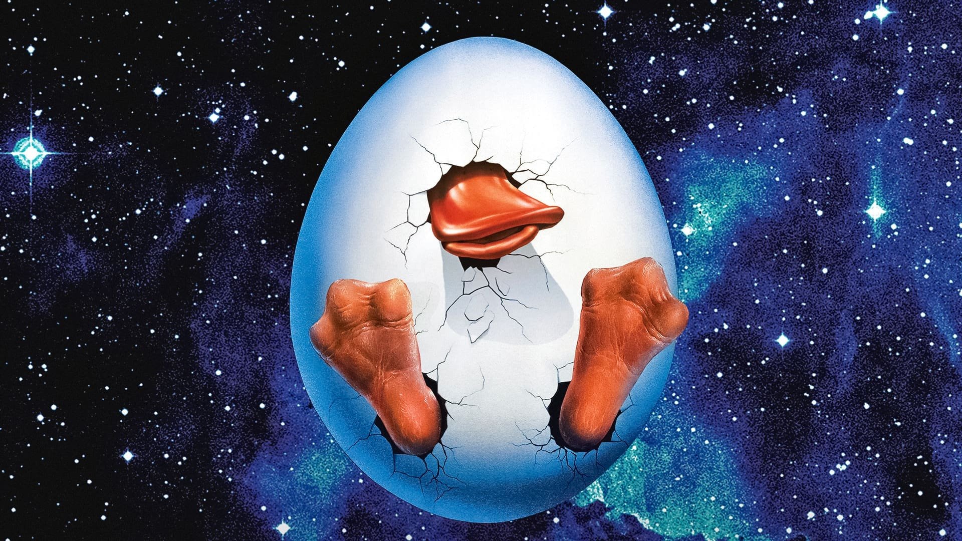 Cinematic background from Howard the Duck 1986 - A scientific experiment unknowingly brings extraterrestrial life forms to the Earth through a laser beam. First is the cigar smoking drake Howard from the duck's planet. A few kids try to keep him from the greedy scientists and help him back to his planet. But then a much less friendly being arrives through the beam...