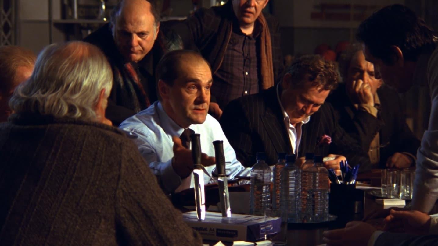 Cinematic background from 12 2007 - A loose remake of “12 Angry Men”, “12” is set in contemporary Moscow where 12 very different men must unanimously decide the fate of a young Chechen accused of murdering his step-father, a Russian army officer. Consigned to a makeshift jury room in a school gymnasium, one by one each man takes center stage to confront, connect, and confess while the accused awaits a verdict and revisits his heartbreaking journey through war in flashbacks.