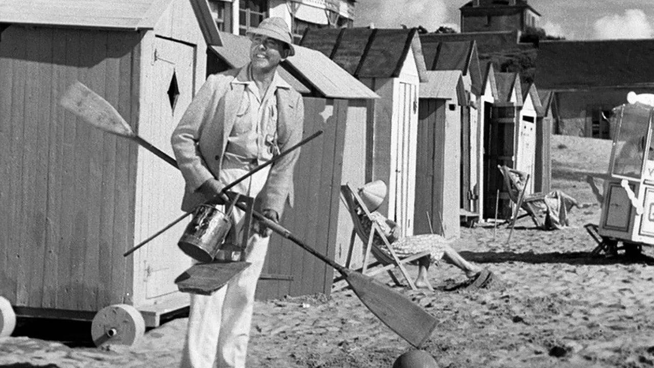 Cinematic background from Monsieur Hulot's Holiday 1953 - Monsieur Hulot, Jacques Tati’s endearing clown, takes a holiday at a seaside resort, where his presence provokes one catastrophe after another. Tati’s masterpiece of gentle slapstick is a series of effortlessly well-choreographed sight gags involving dogs, boats, and firecrackers; it was the first entry in the Hulot series and the film that launched its maker to international stardom.