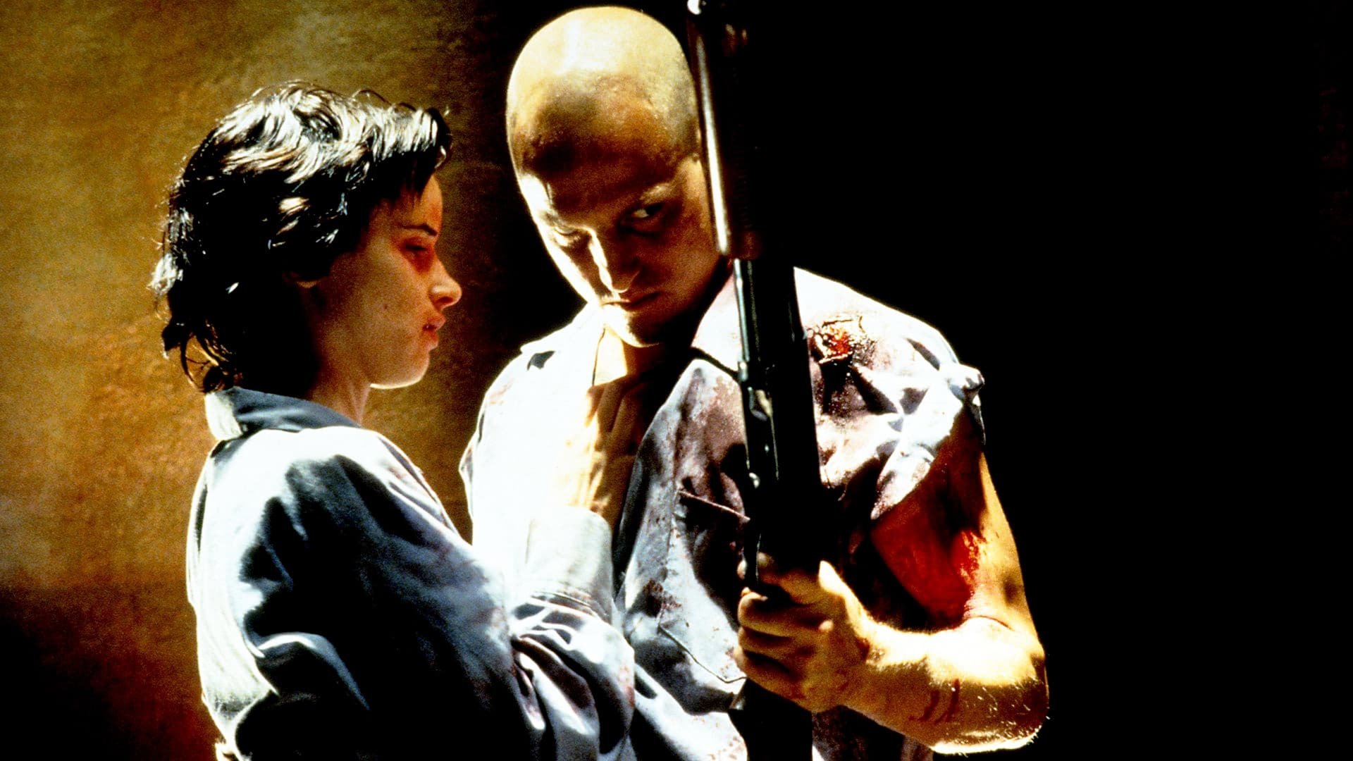 Cinematic background from Natural Born Killers 1994 - Two victims of traumatized childhoods become lovers and serial murderers irresponsibly glorified by the mass media.