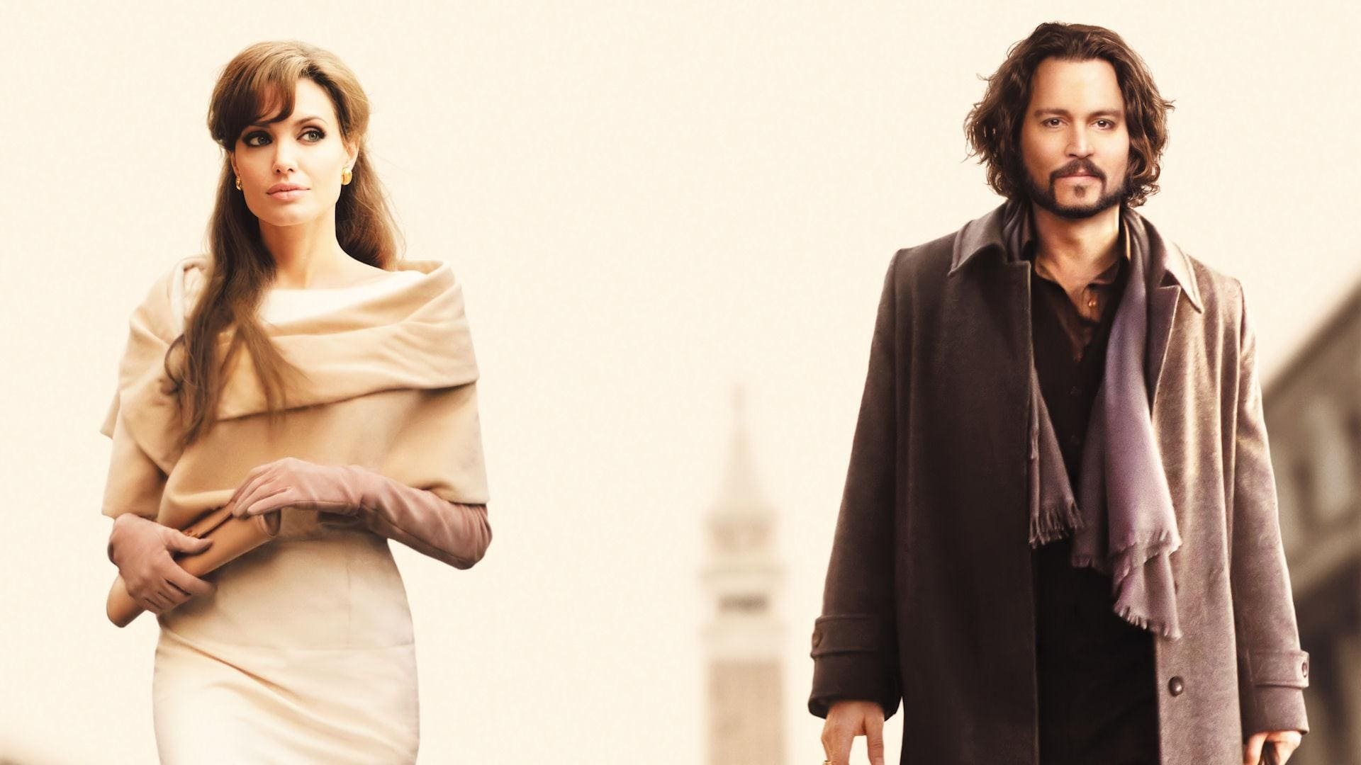 Cinematic background from The Tourist 2010 - American tourist Frank meets mysterious British woman Elsie on the train to Venice. Romance seems to bud, but there's more to her than meets the eye.