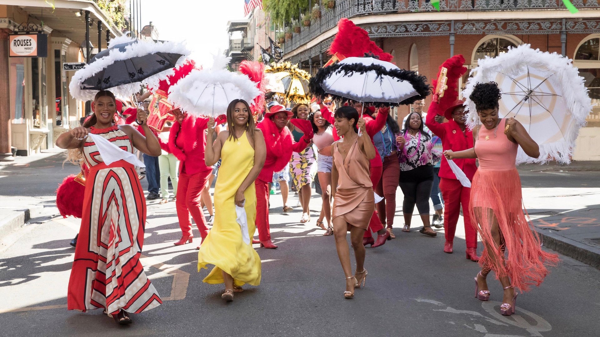 Cinematic background from Girls Trip 2017 - Four girlfriends take a trip to New Orleans for an annual festival and, along the way, rediscover their wild sides and strengthen the bonds of sisterhood.