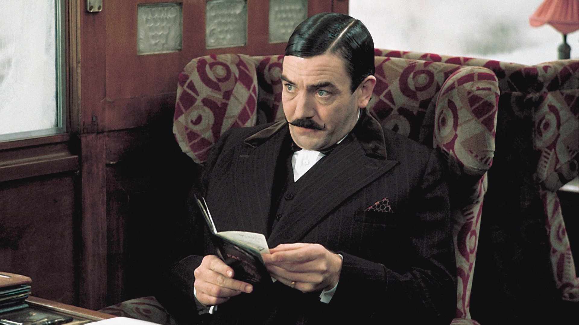 Cinematic background from Murder on the Orient Express 1974 - In 1935, when his train is stopped by deep snow, detective Hercule Poirot is called on to solve a murder that occurred in his car the night before.