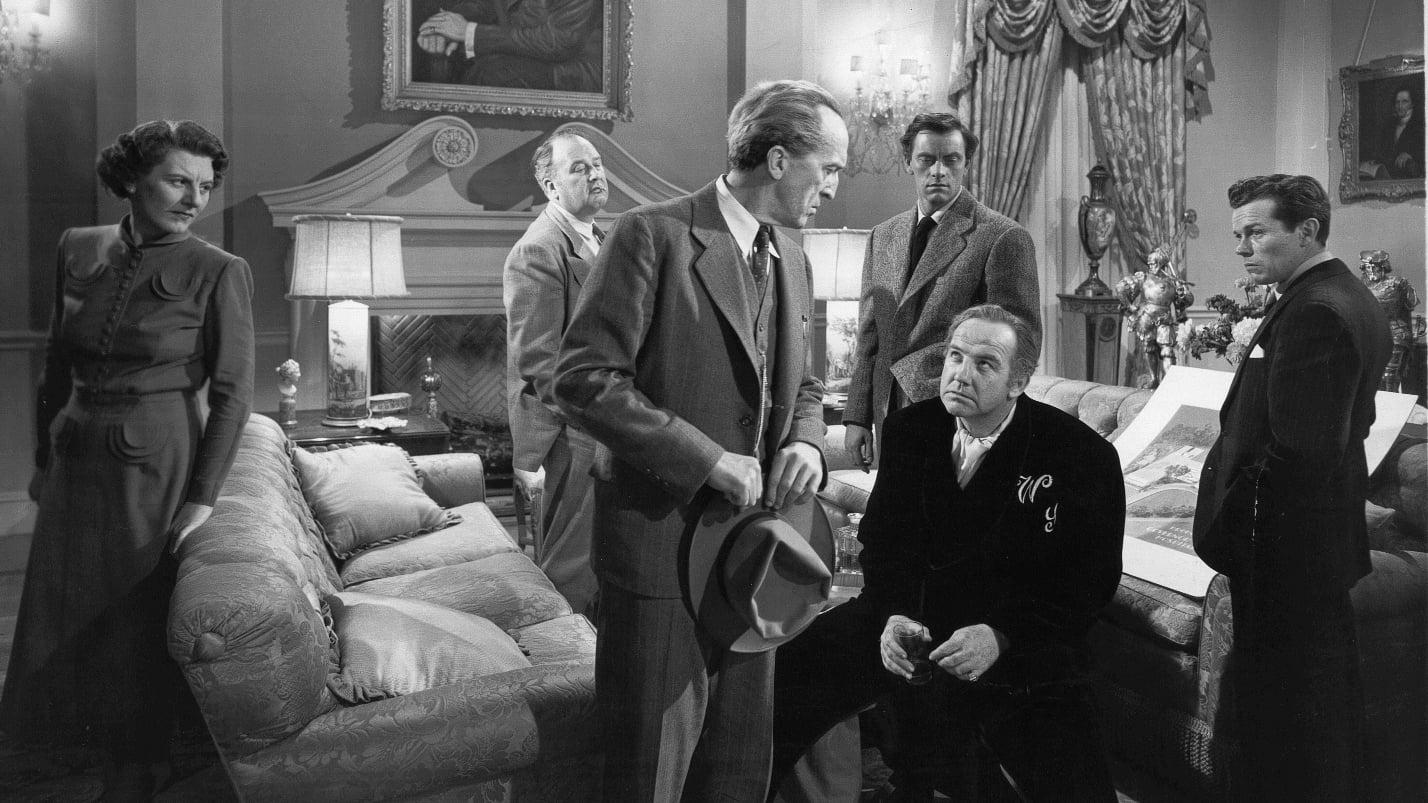 Cinematic background from All the King's Men 1949 - A man of humble beginnings and honest intentions rises to power by nefarious means. Along for the wild ride are an earnest reporter, a heretofore classy society girl, and a too-clever-for-her-own-good political flack.