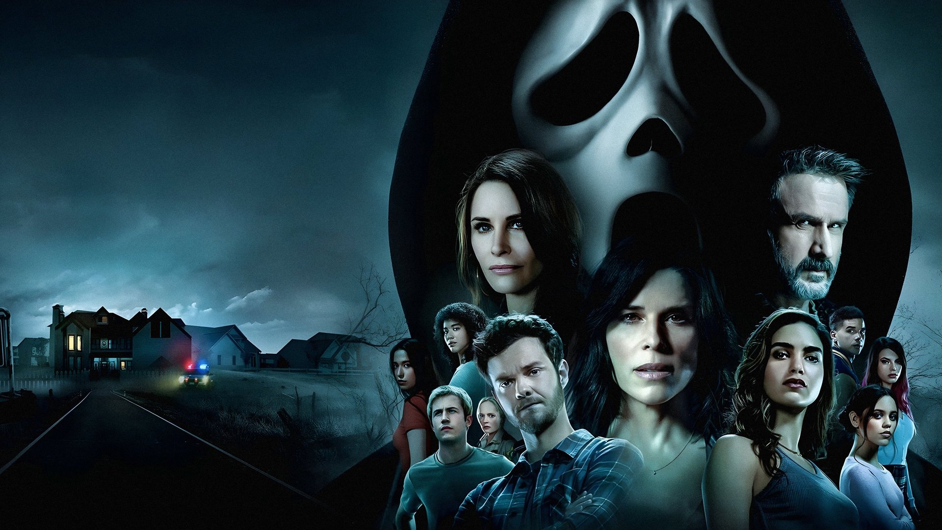 Cinematic background from Scream 2022 - Twenty-five years after a streak of brutal murders shocked the quiet town of Woodsboro, a new killer has donned the Ghostface mask and begins targeting a group of teenagers to resurrect secrets from the town’s deadly past.
