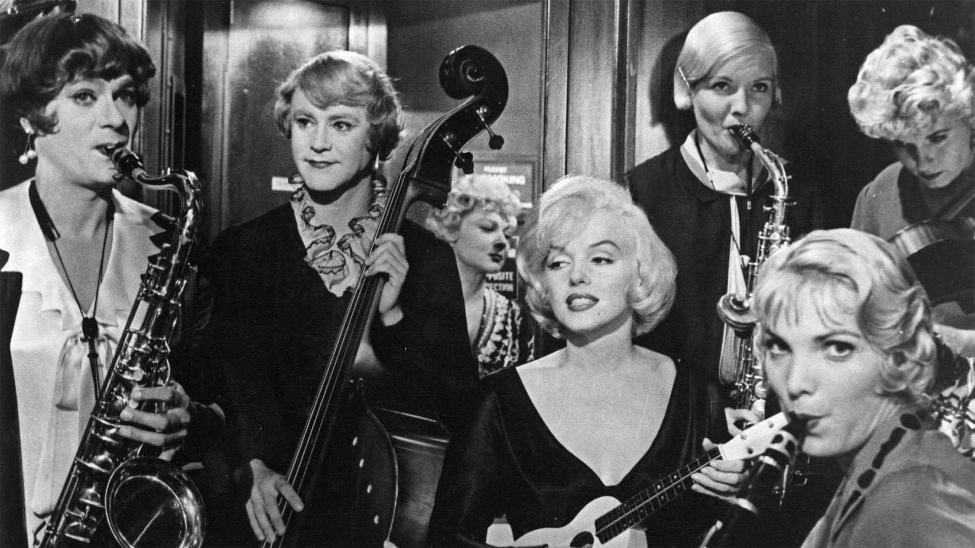 Cinematic background from Some Like It Hot 1959 - Two musicians witness a mob hit and struggle to find a way out of the city before they are found by the gangsters. Their only opportunity is to join an all-girl band as they leave on a tour. To make their getaway they must first disguise themselves as women, then keep their identities secret and deal with the problems this brings - such as an attractive bandmate and a very determined suitor.