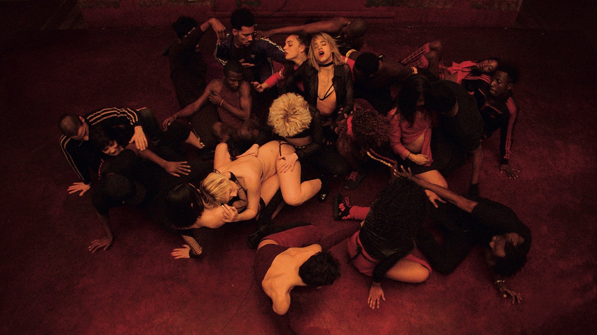 Cinematic background from Climax 2018 - When a dance troupe is lured to an empty school, a bowl of drug-laced sangria causes their jubilant rehearsal to descend into a dark and explosive nightmare as they try to survive the night—and find who's responsible—before it's too late.