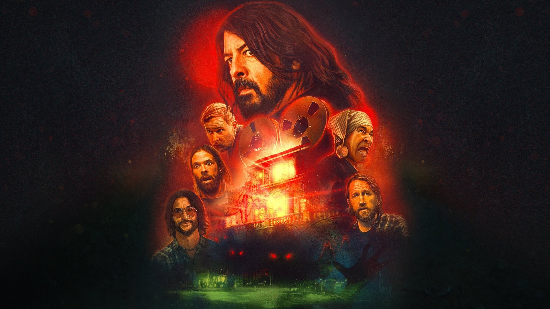 Cinematic background from Studio 666 2022 - Legendary rock band Foo Fighters move into an Encino mansion steeped in grisly rock and roll history to record their much anticipated 10th album. Once in the house, Dave Grohl finds himself grappling with supernatural forces that threaten both the completion of the album and the lives of the band.