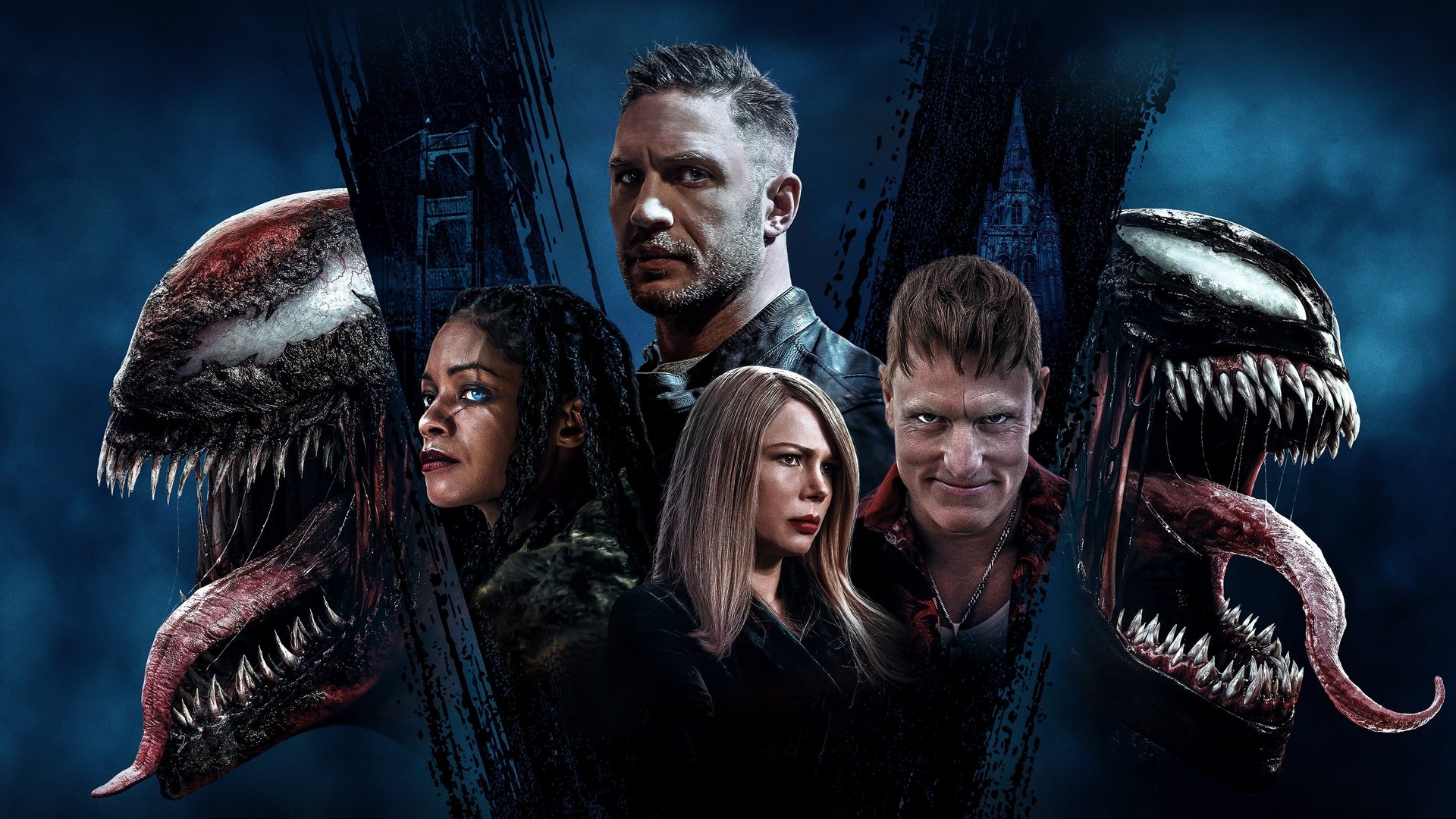 Cinematic background from Venom: Let There Be Carnage 2021 - After finding a host body in investigative reporter Eddie Brock, the alien symbiote must face a new enemy, Carnage, the alter ego of serial killer Cletus Kasady.