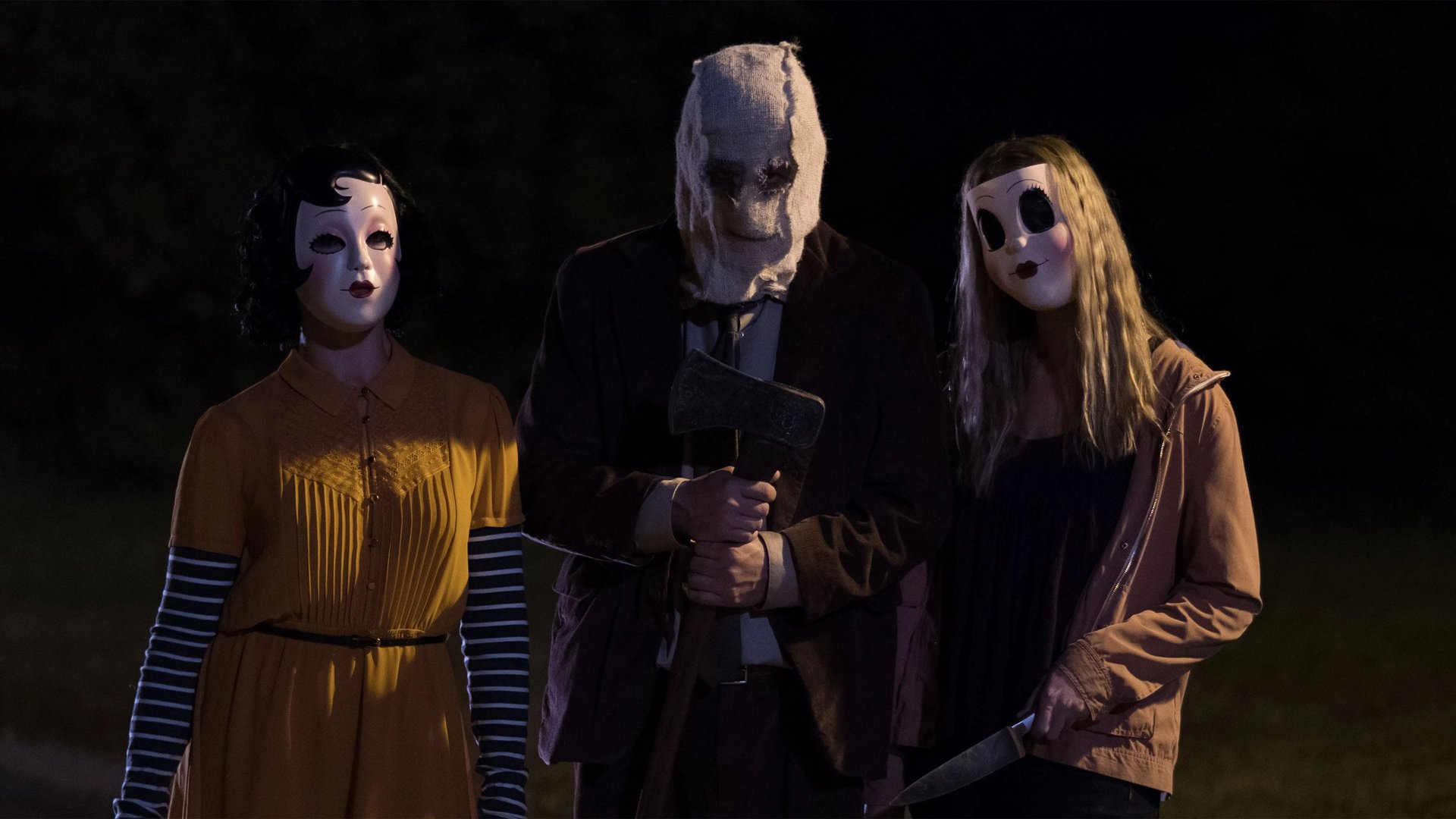 Cinematic background from The Strangers: Prey at Night 2018 - A family's road trip takes a dangerous turn when they arrive at a secluded mobile home park to stay with some relatives and find it mysteriously deserted. Under the cover of darkness, three masked killers pay them a visit to test the family's every limit as they struggle to survive.