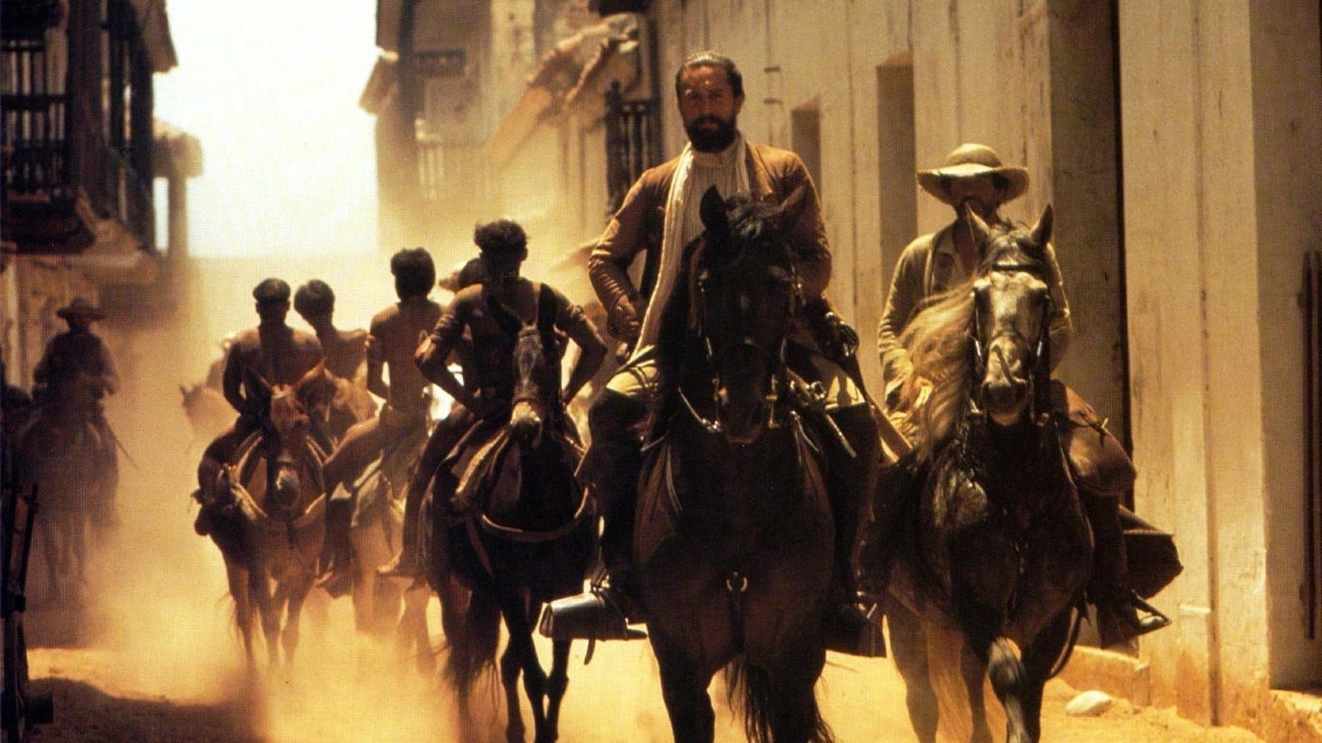 Cinematic background from The Mission 1986 - When a Spanish Jesuit goes into the South American wilderness to build a mission in the hope of converting the Indians of the region, a slave hunter is converted and joins his mission. When Spain sells the colony to Portugal, they are forced to defend all they have built against the Portuguese aggressors.